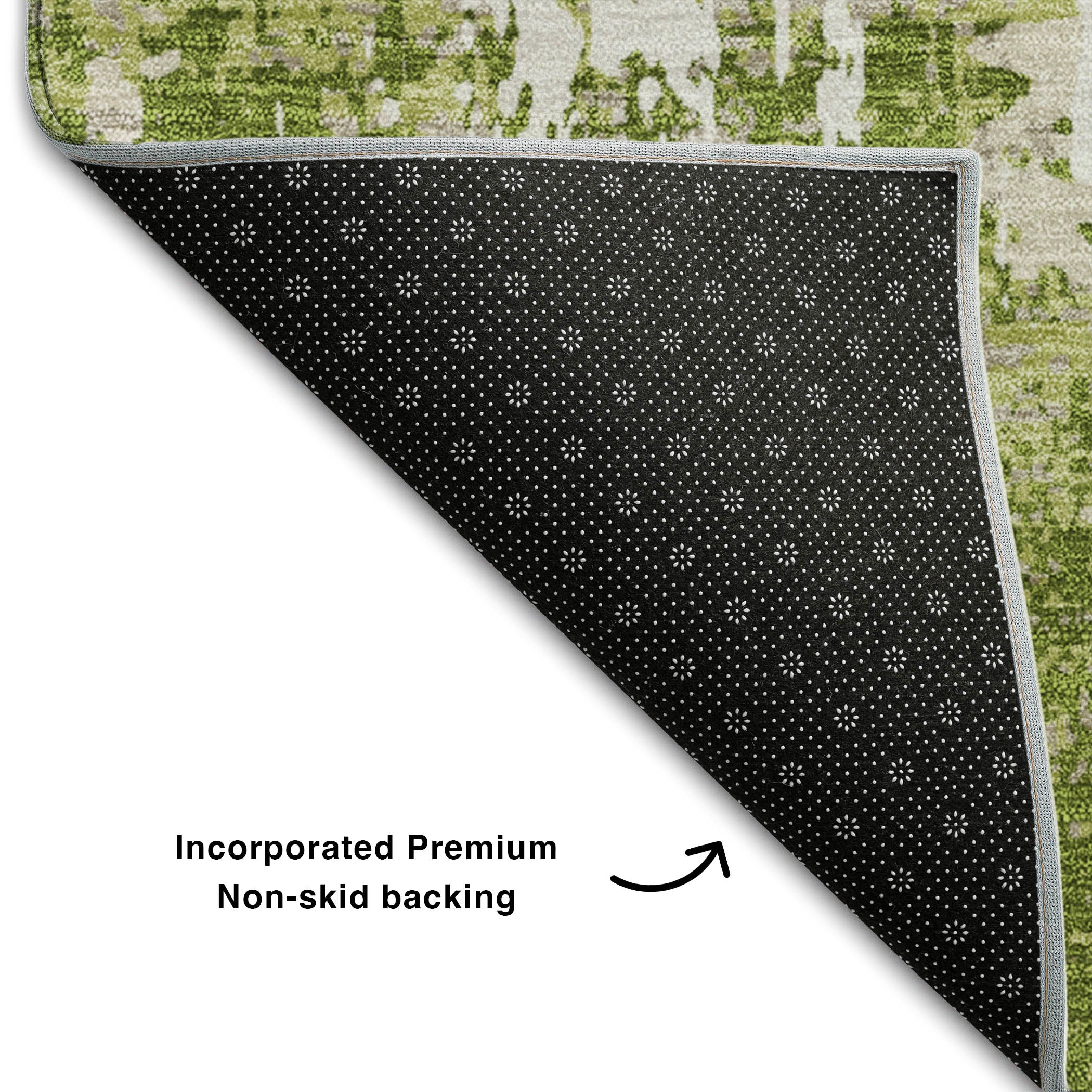 Athens Machine Washable Transitional Green Rug 1'8" x 2'6" #shape_Rectangle
