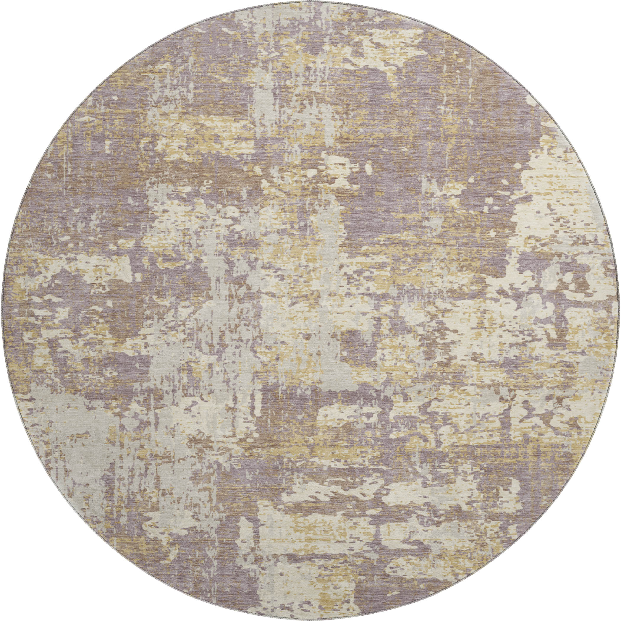 Athens Machine Washable Transitional Lavender Purple Rug 8' x 8' #shape_Round