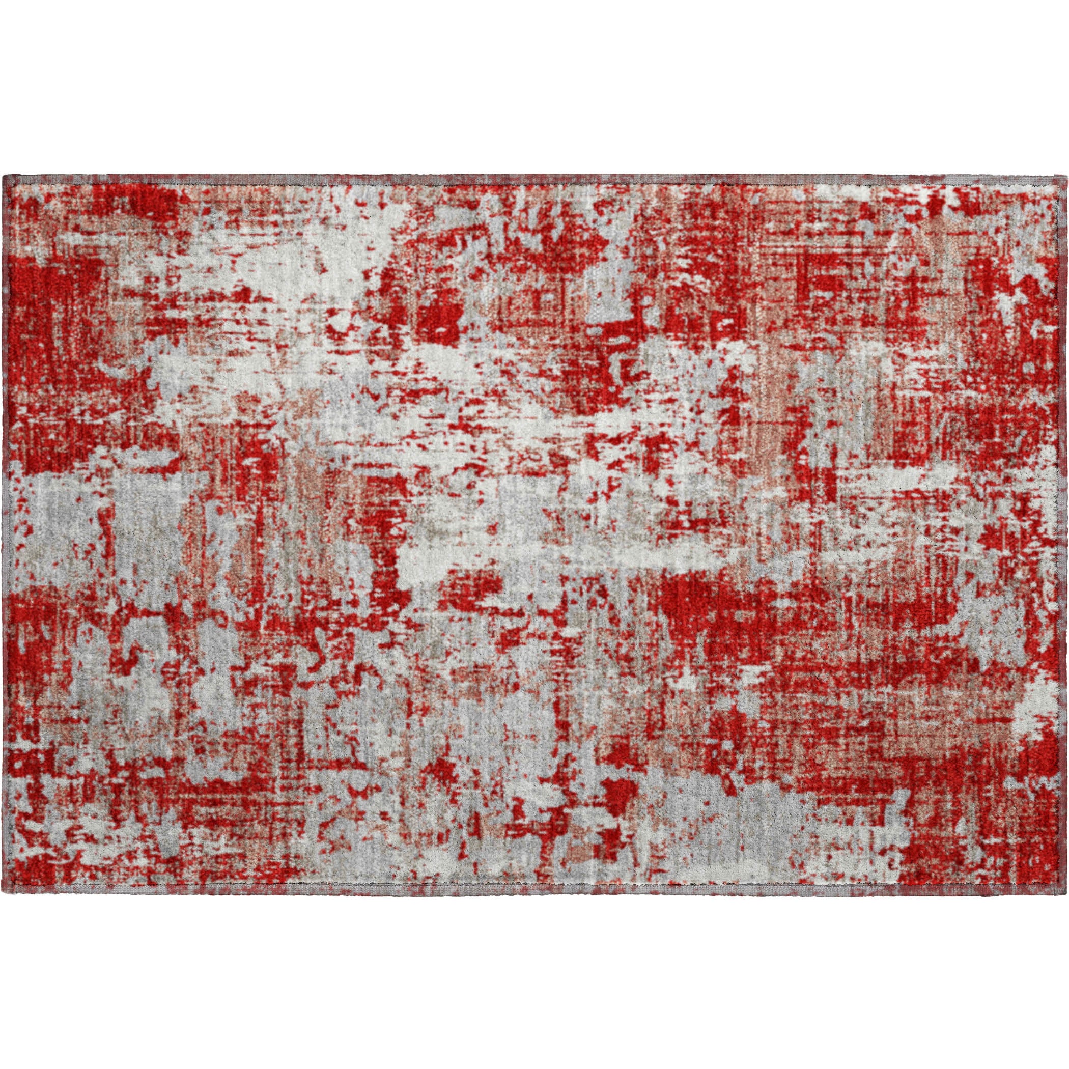 Athens Machine Washable Transitional Red Rug 1'8" x 2'6" #shape_Rectangle