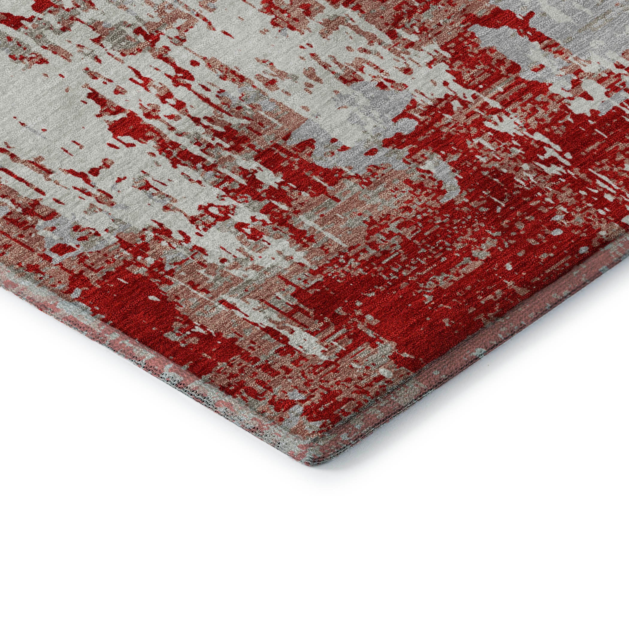 Athens Machine Washable Transitional Red Rug 1'8" x 2'6" #shape_Rectangle