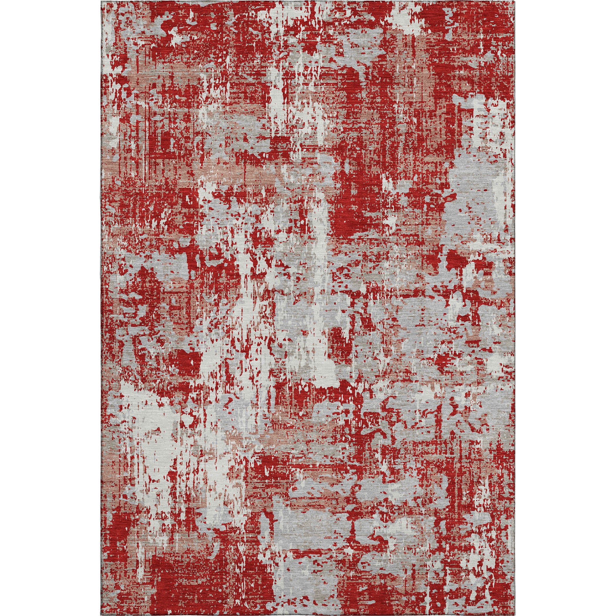 Athens Machine Washable Transitional Red Rug 2'6" x 3'10" #shape_Rectangle