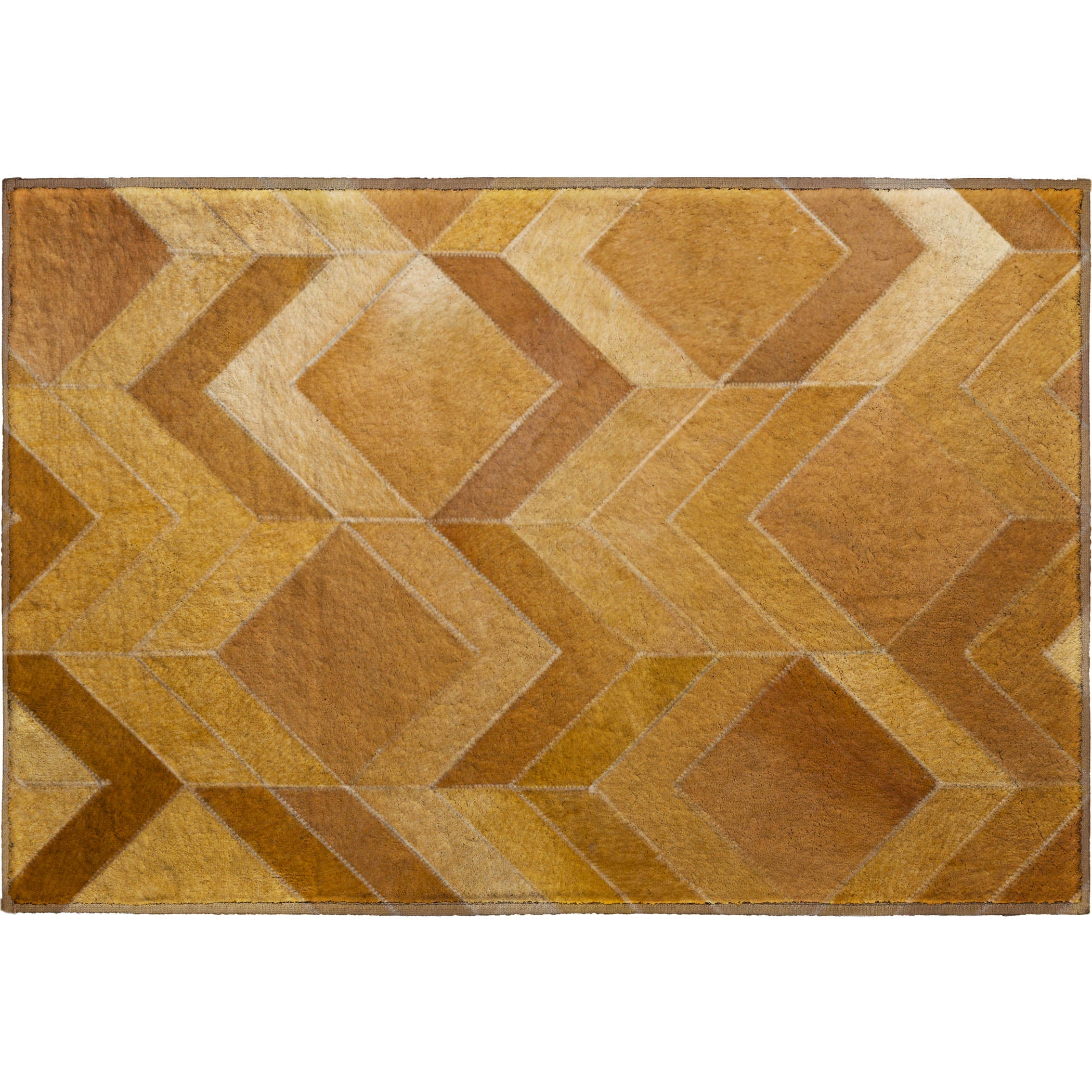 Vienna Machine Washable Cowhide Brown Browns Rug 1'8" x 2'6" #shape_Rectangle