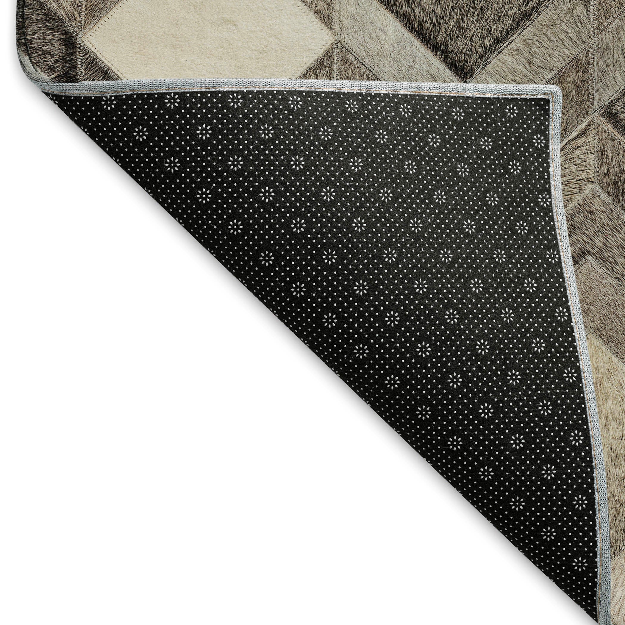 Vienna Machine Washable Cowhide Gray Rug 1'8" x 2'6" #shape_Rectangle
