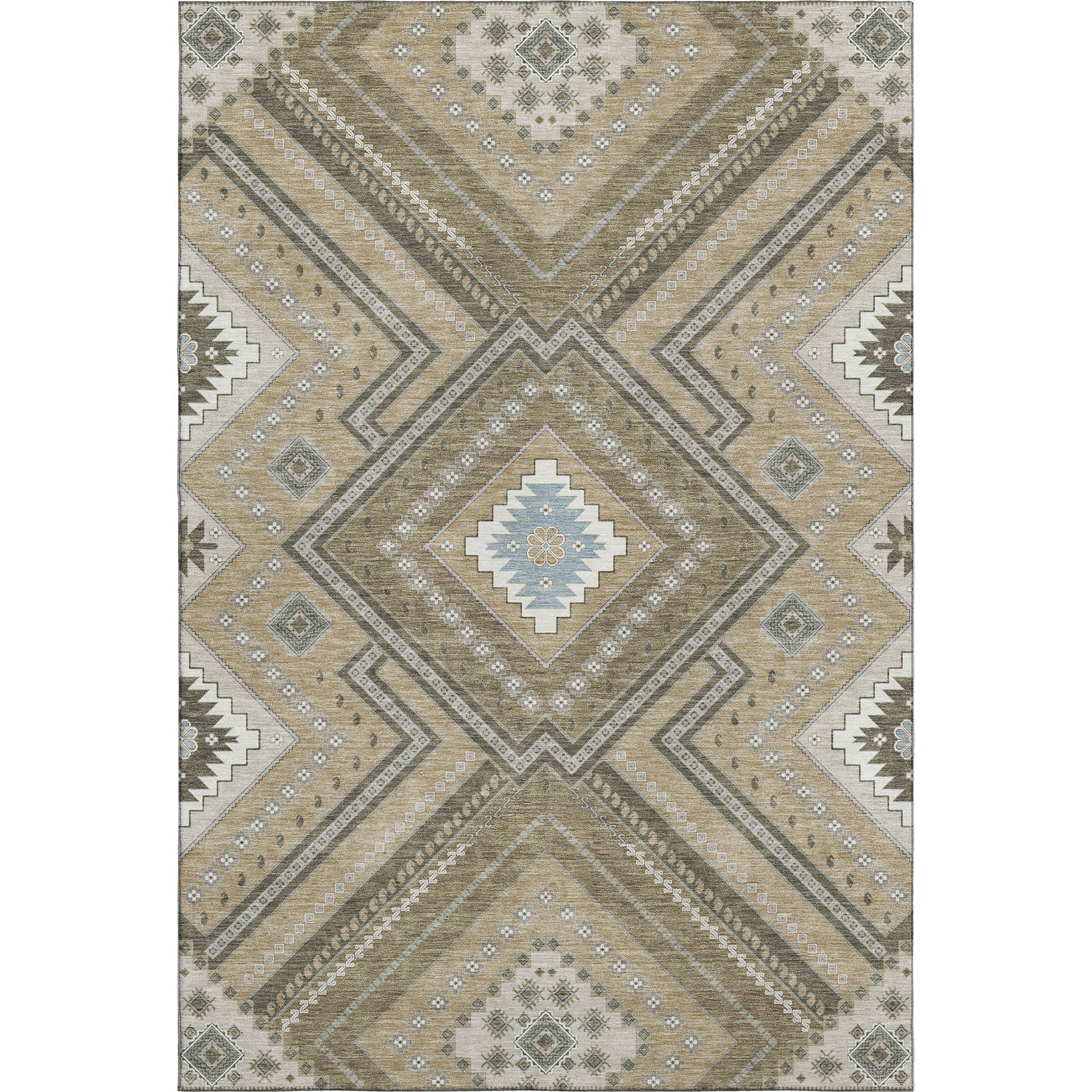 Ghent Machine Washable Transitional Beige Brown Rug 2'6" x 3'10" #shape_Rectangle