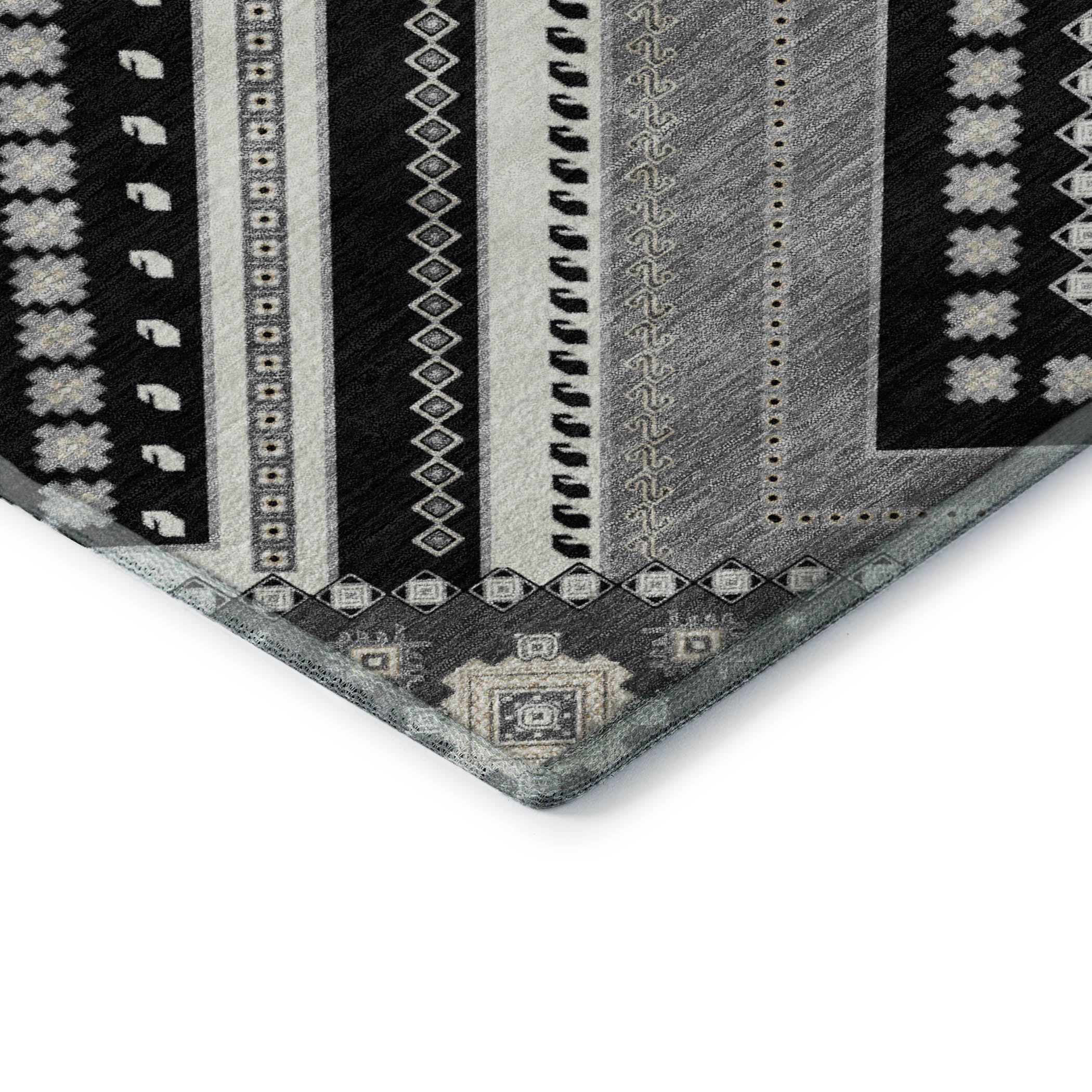 Ghent Machine Washable Transitional Black Rug 1'8" x 2'6" #shape_Rectangle