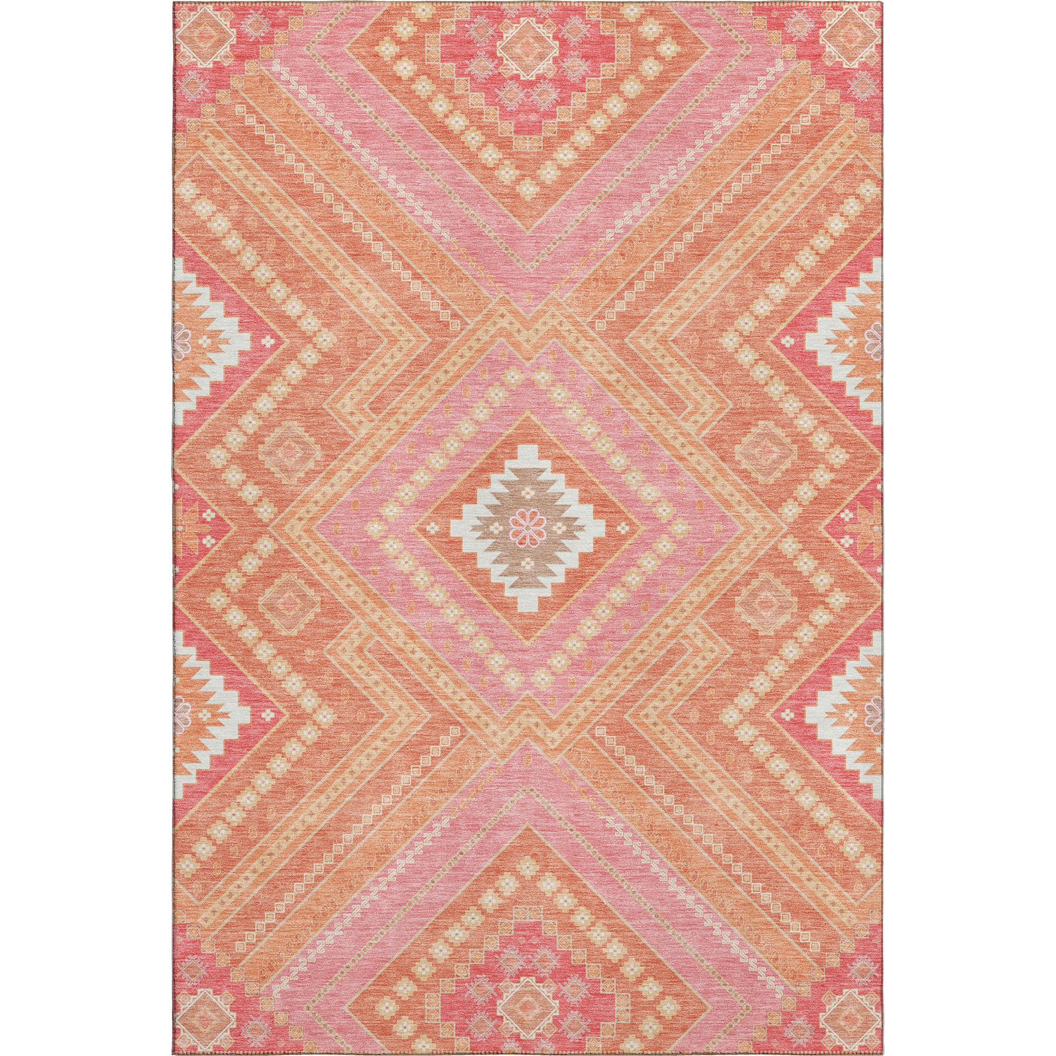 Ghent Machine Washable Transitional Coral Orange Rug 2'6" x 3'10" #shape_Rectangle