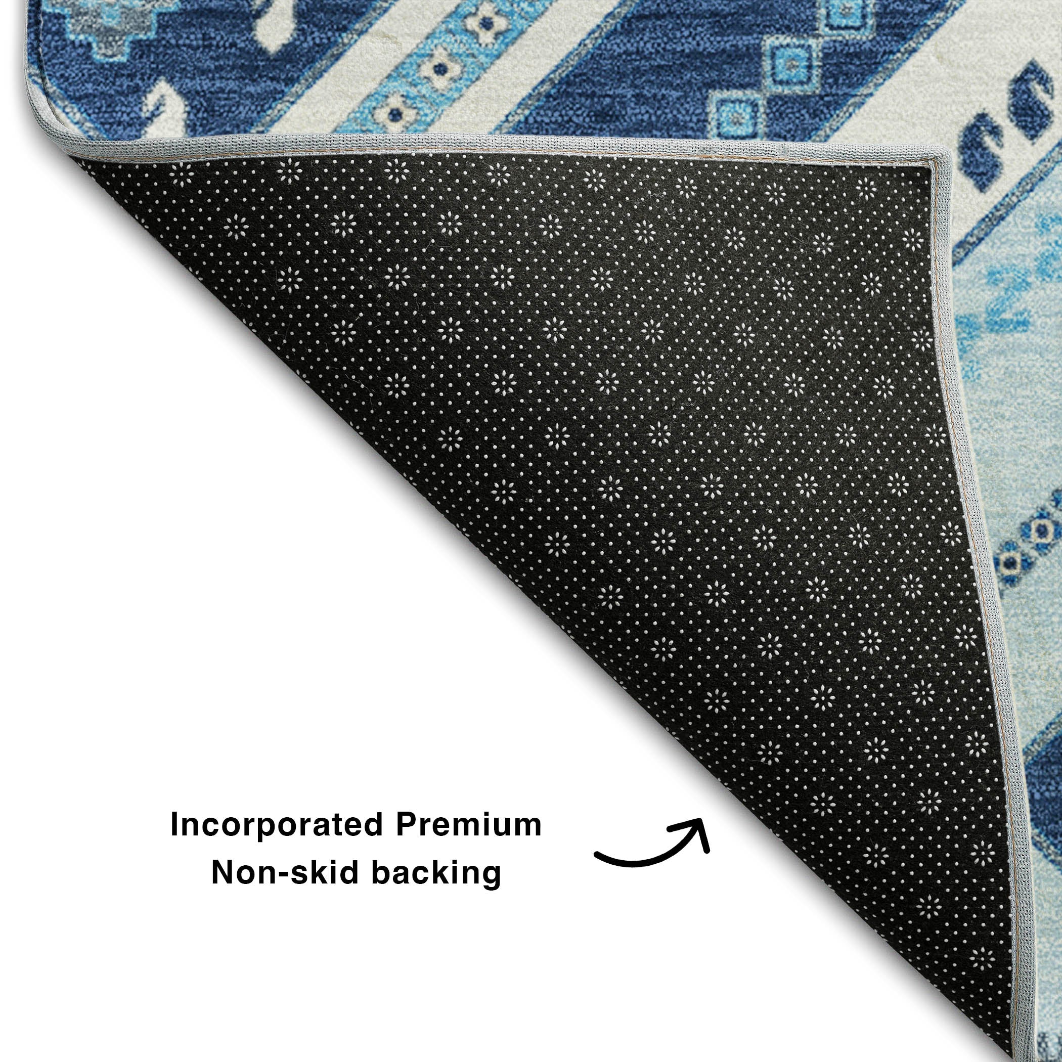 Ghent Machine Washable Transitional Navy Blue Rug 1'8" x 2'6" #shape_Rectangle