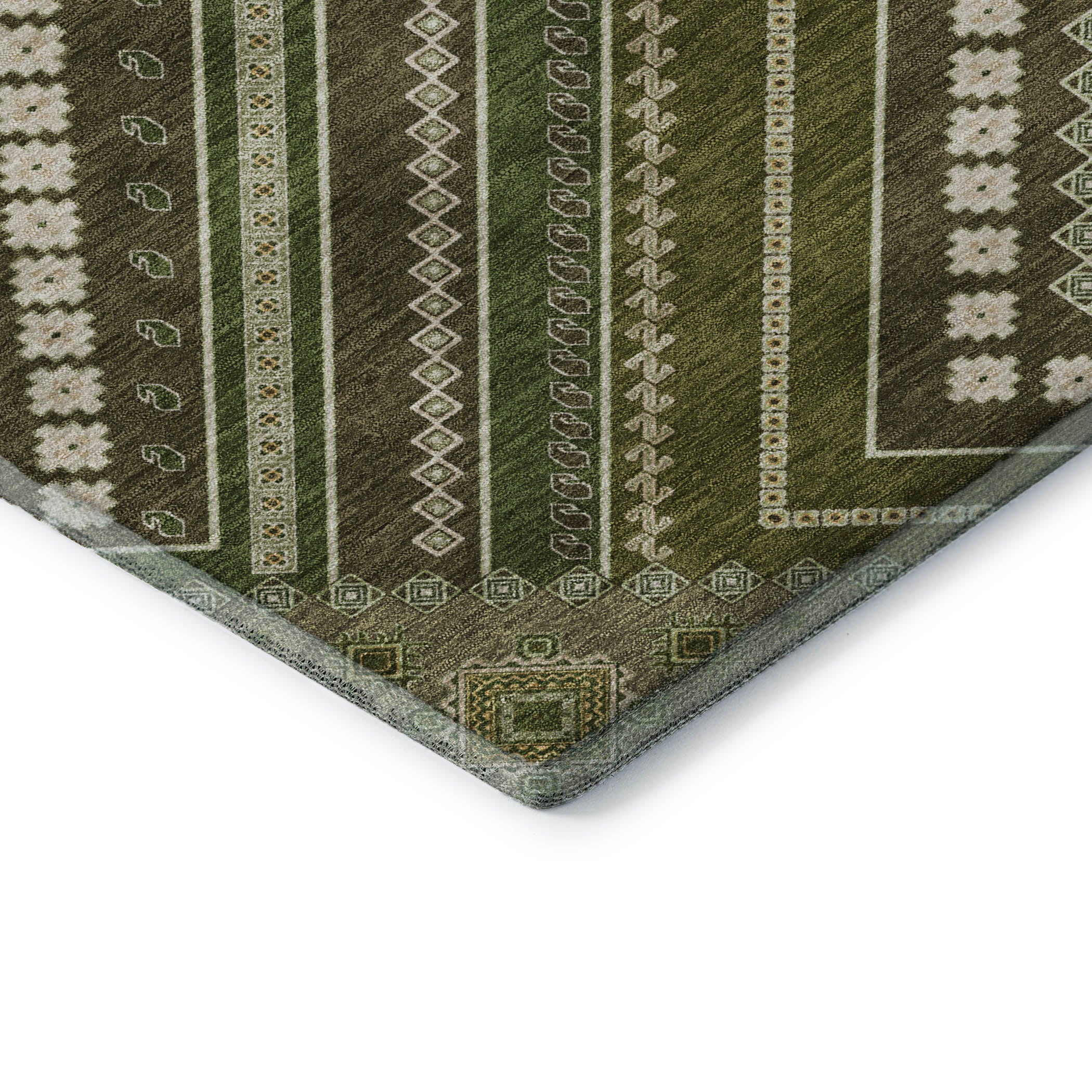 Ghent Machine Washable Transitional Olive Green Rug 1'8" x 2'6" #shape_Rectangle