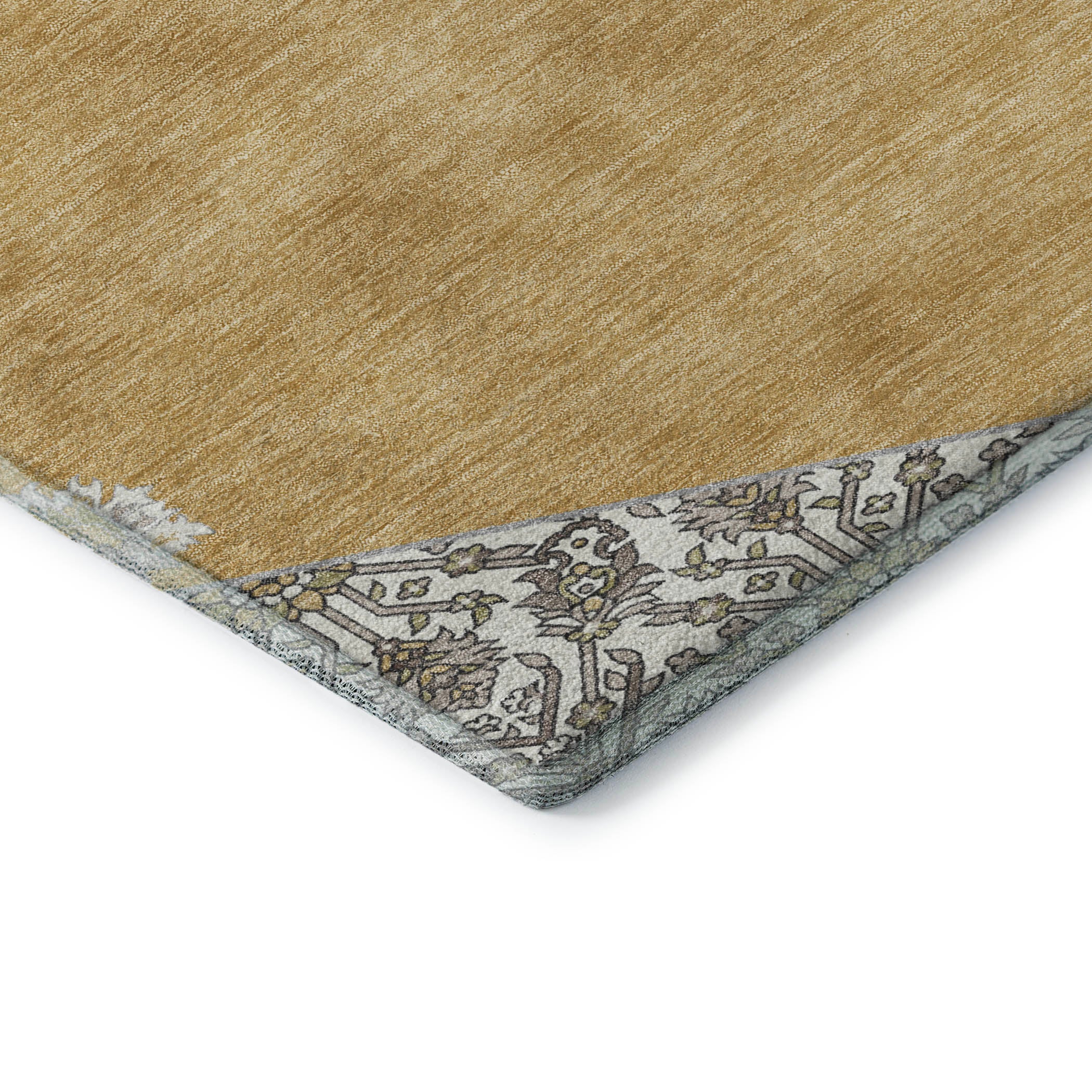 Athens Machine Washable Traditional Gold Rug 1'8" x 2'6" #shape_Rectangle