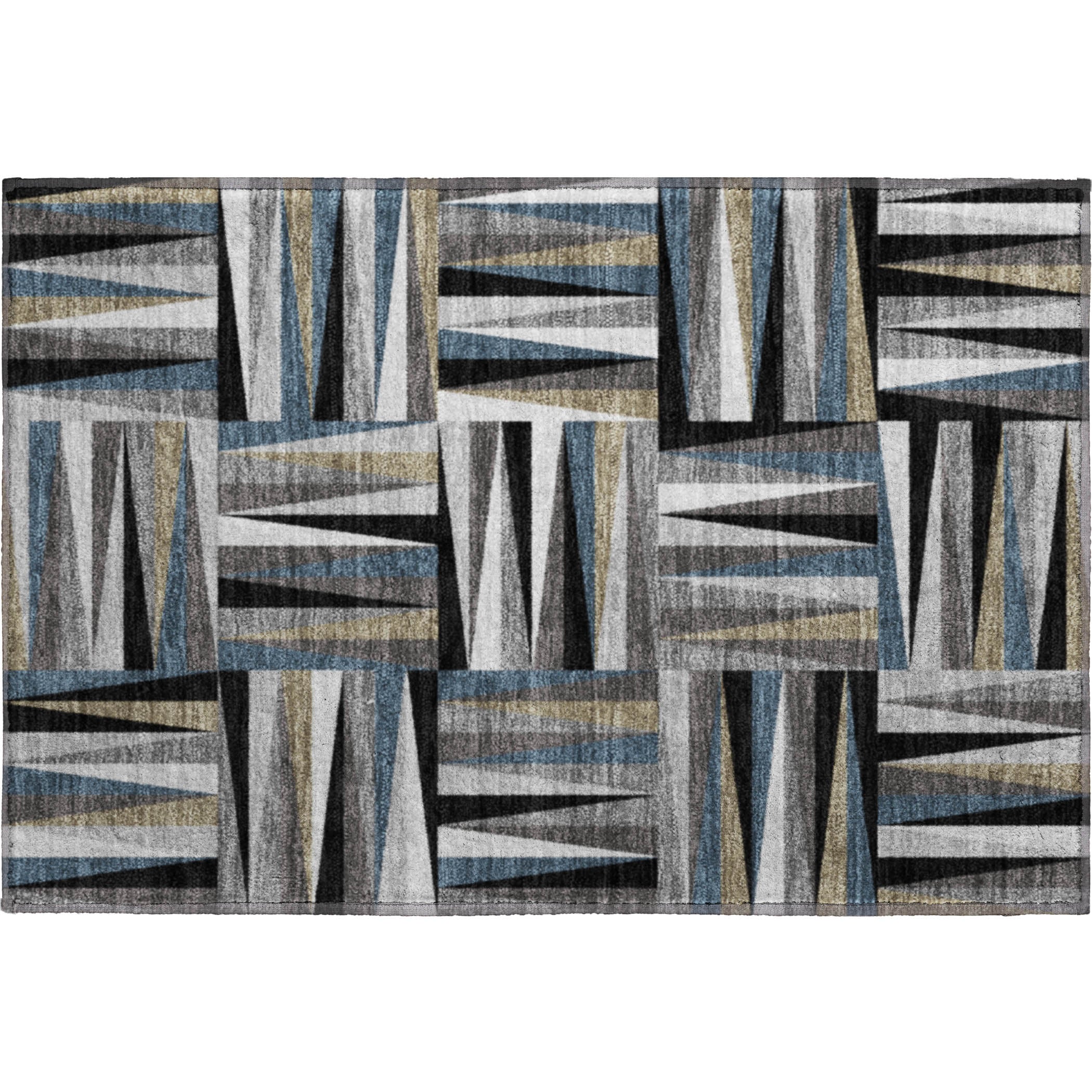 Bruges Machine Washable Transitional Black Rug 1'8" x 2'6" #shape_Rectangle
