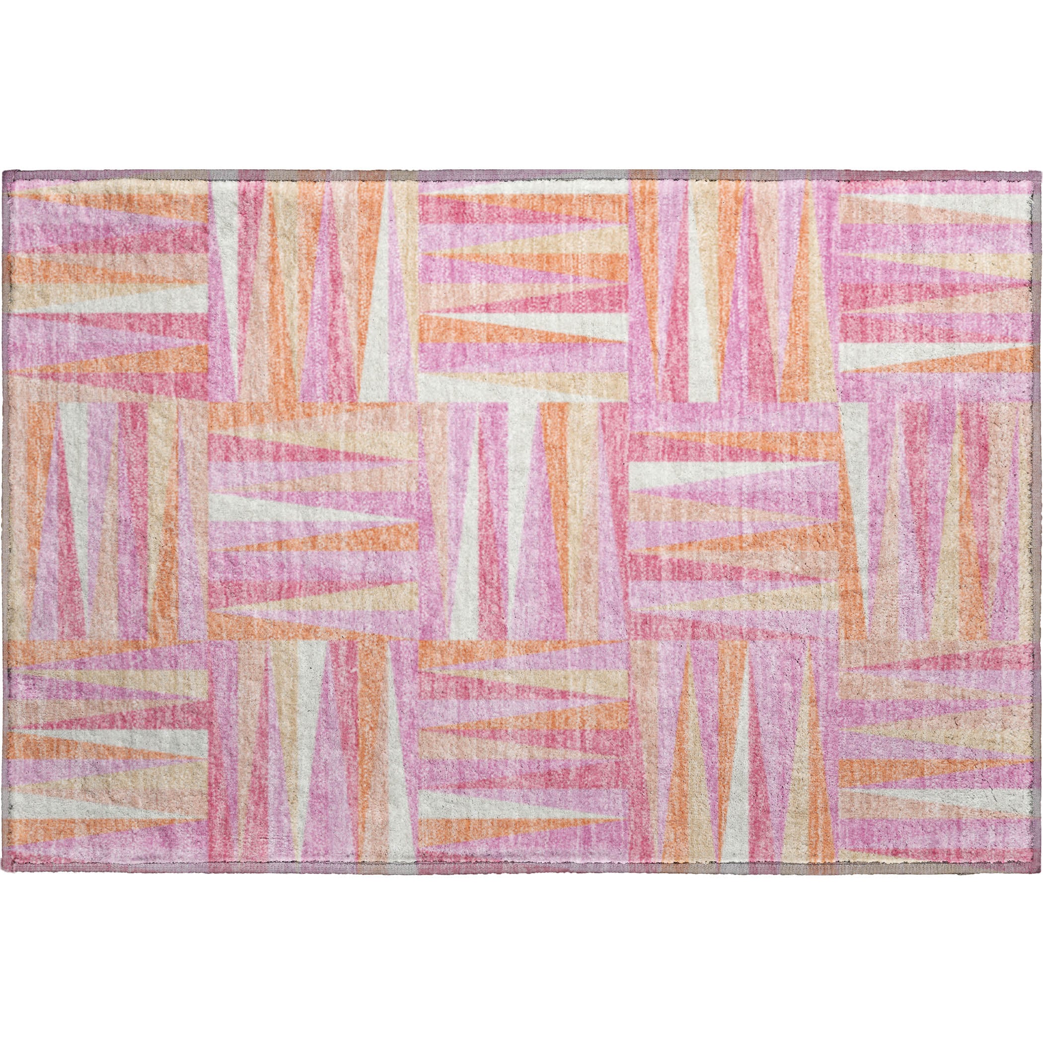 Bruges Machine Washable Transitional Blush Pink Rug 1'8" x 2'6" #shape_Rectangle