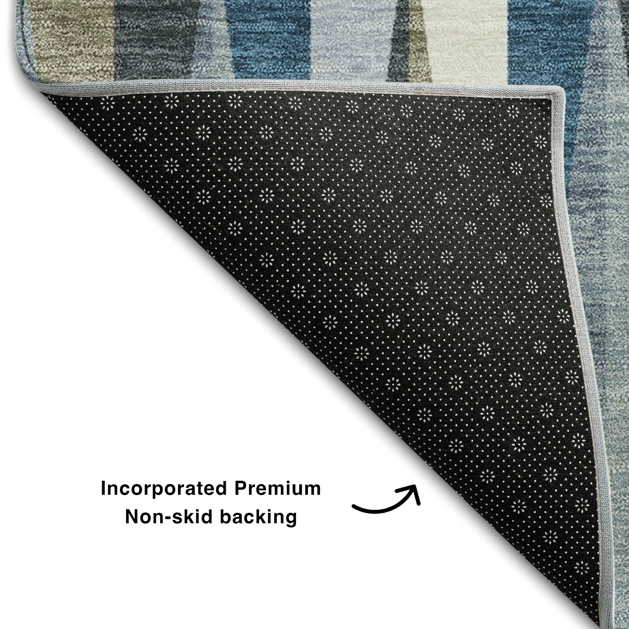 Bruges Machine Washable Transitional Denim Blue Rug 1'8" x 2'6" #shape_Rectangle