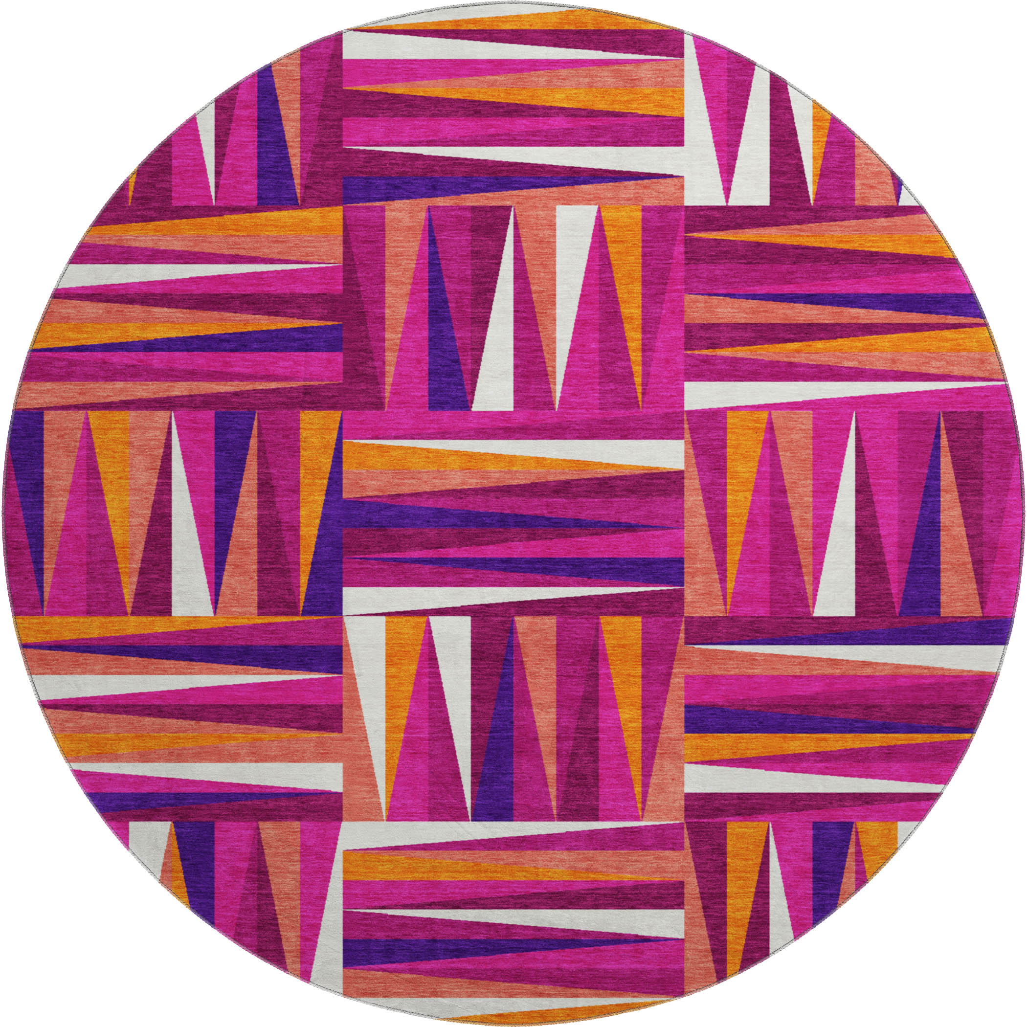 Bruges Machine Washable Transitional Garnet Red Rug 8' x 8' #shape_Round