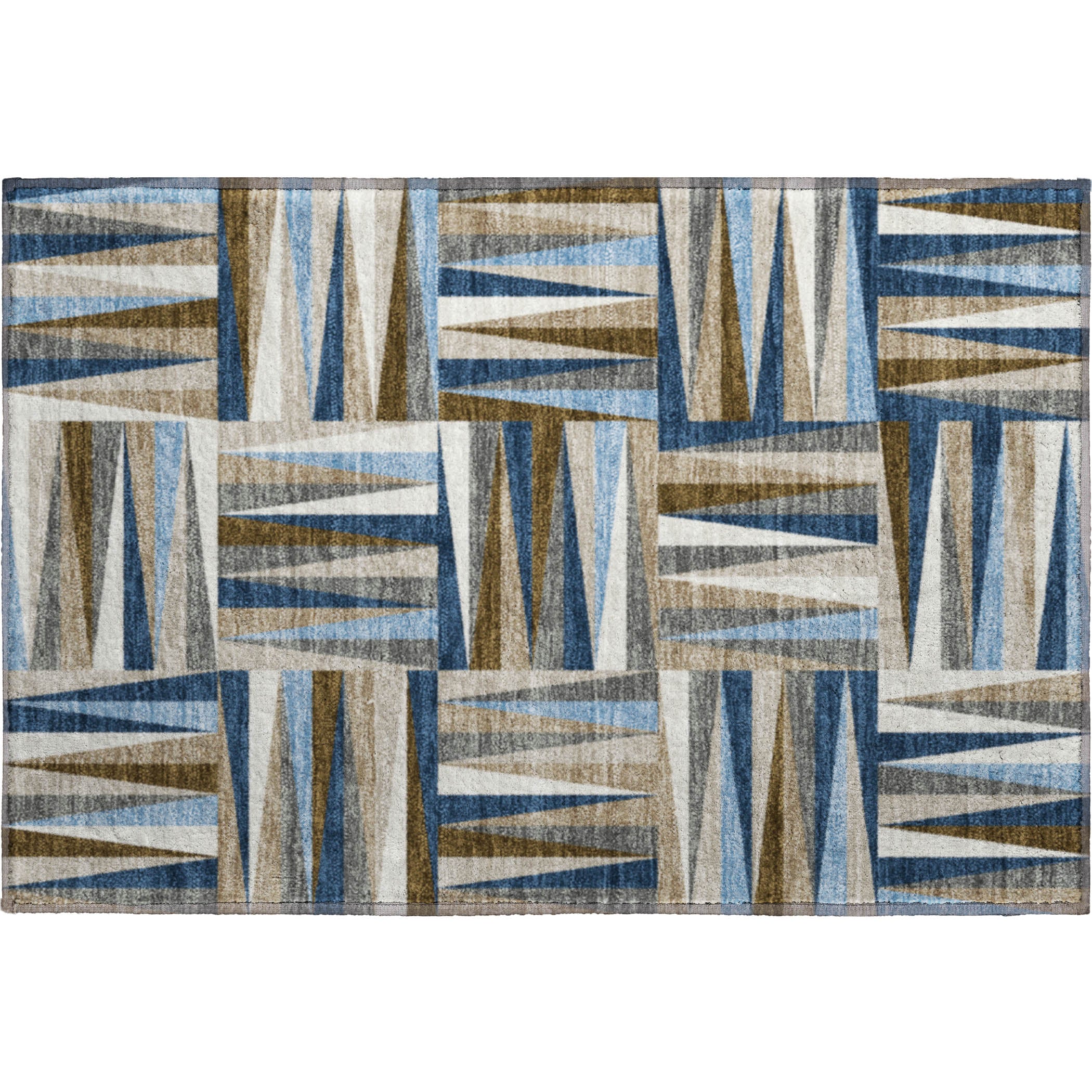Bruges Machine Washable Transitional Navy Blue Rug 1'8" x 2'6" #shape_Rectangle