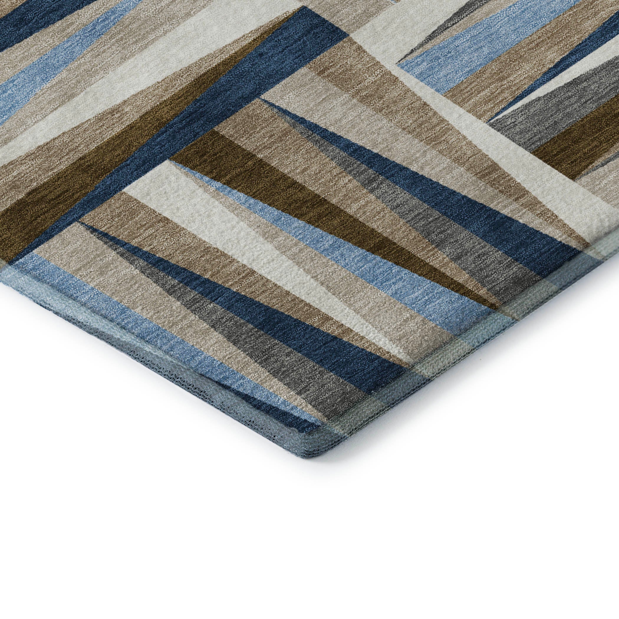 Bruges Machine Washable Transitional Navy Blue Rug 1'8" x 2'6" #shape_Rectangle