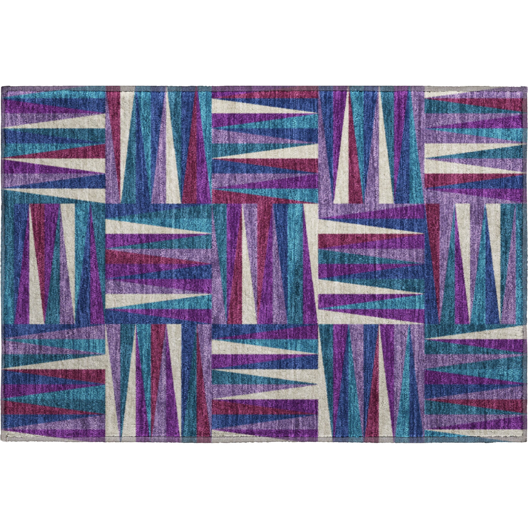 Bruges Machine Washable Transitional Purple Rug 1'8" x 2'6" #shape_Rectangle