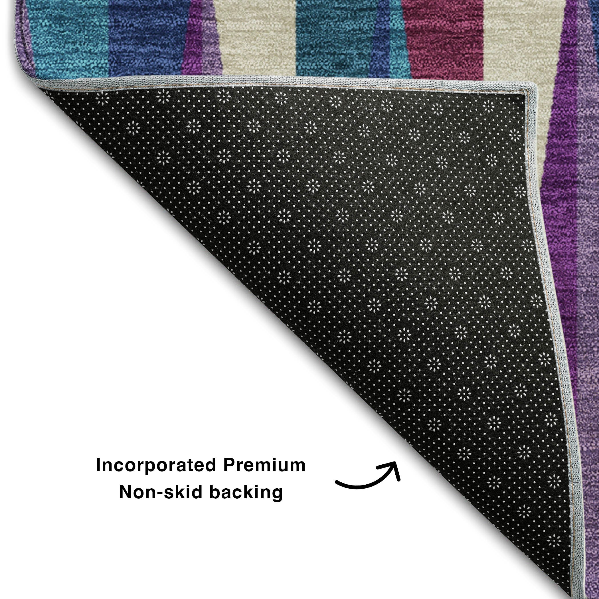 Bruges Machine Washable Transitional Purple Rug 1'8" x 2'6" #shape_Rectangle