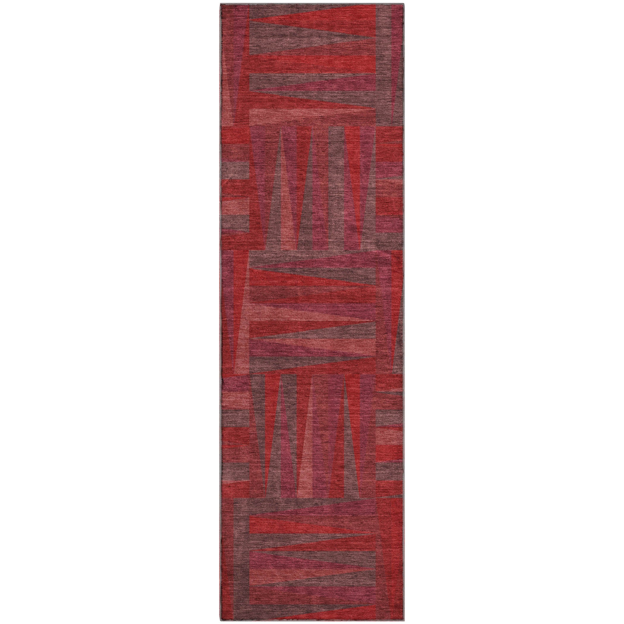 Bruges Machine Washable Transitional Red Rug 2'3" x 7'6" #shape_Runner