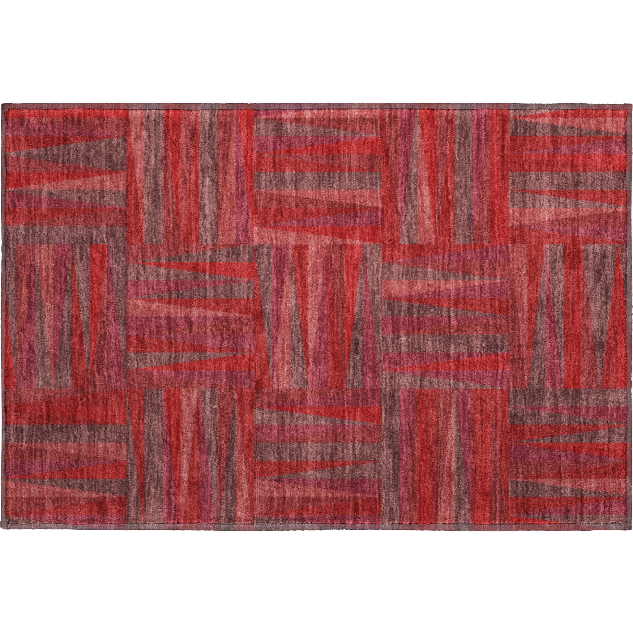 Bruges Machine Washable Transitional Red Rug 1'8" x 2'6" #shape_Rectangle