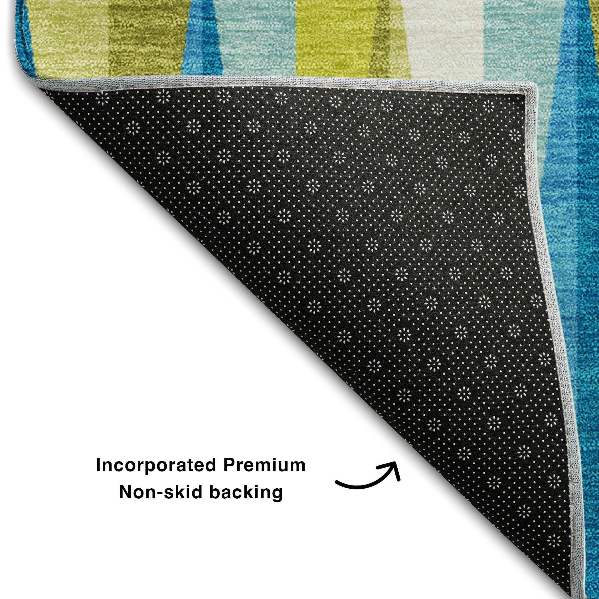 Bruges Machine Washable Transitional Teal Rug 1'8" x 2'6" #shape_Rectangle