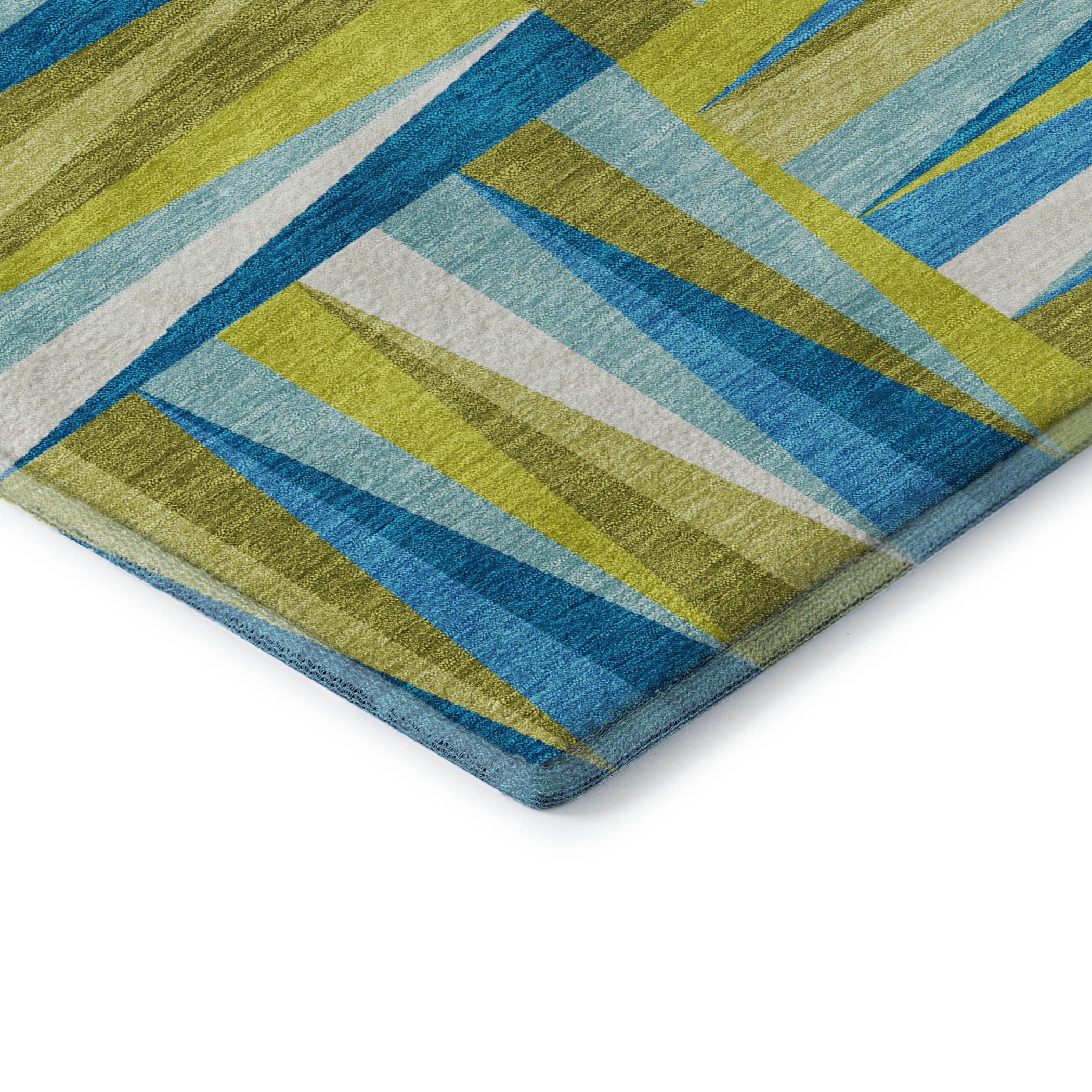 Bruges Machine Washable Transitional Teal Rug 1'8" x 2'6" #shape_Rectangle