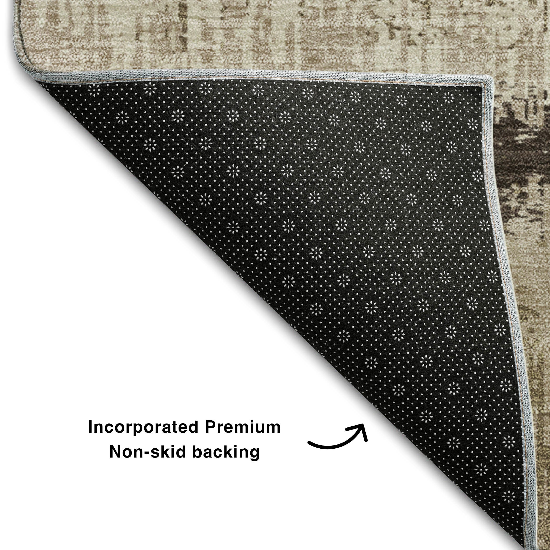Marrakech Machine Washable Transitional Brown Rug 1'8" x 2'6" #shape_Rectangle