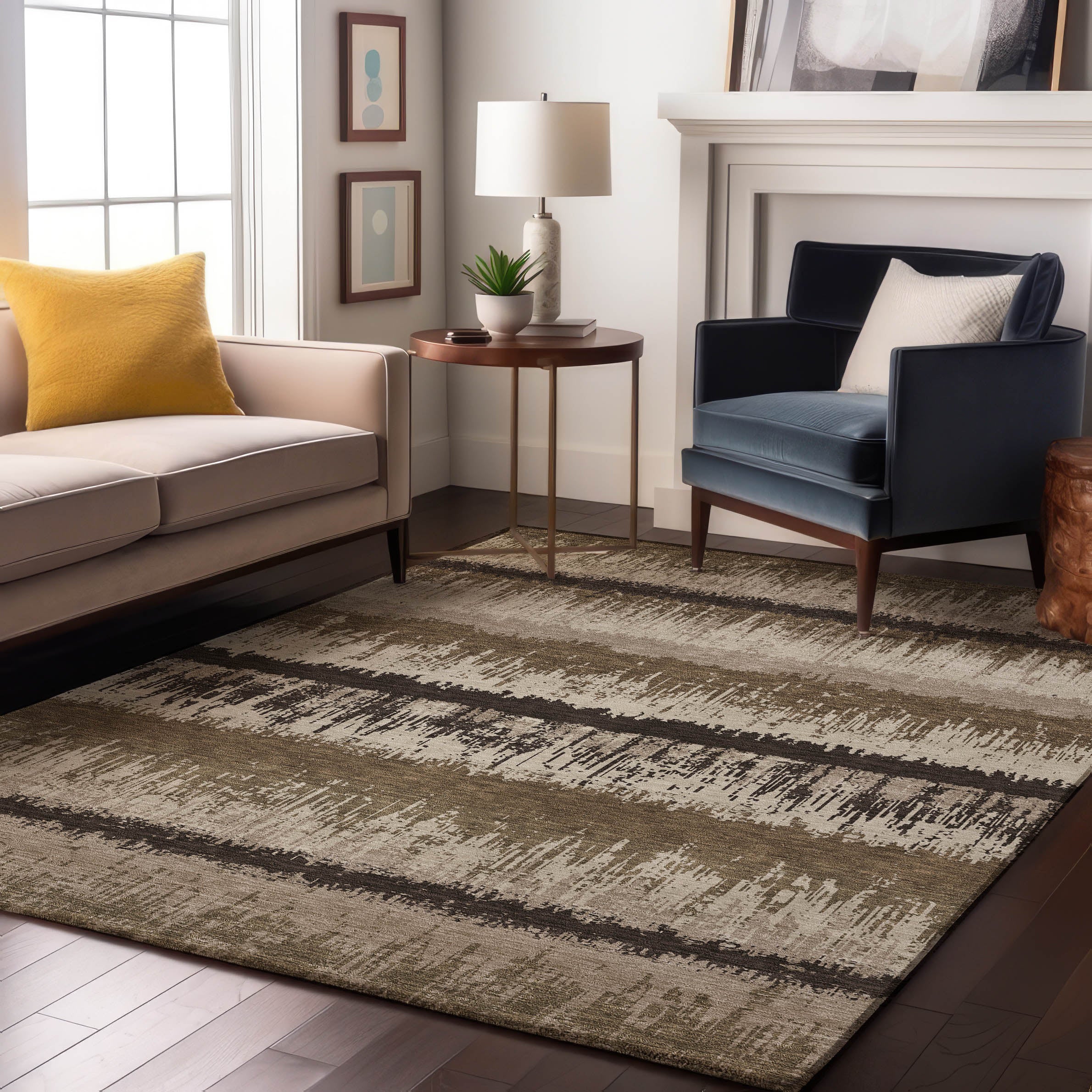 Marrakech Machine Washable Transitional Brown Rug 2'6" x 3'10" #shape_Rectangle