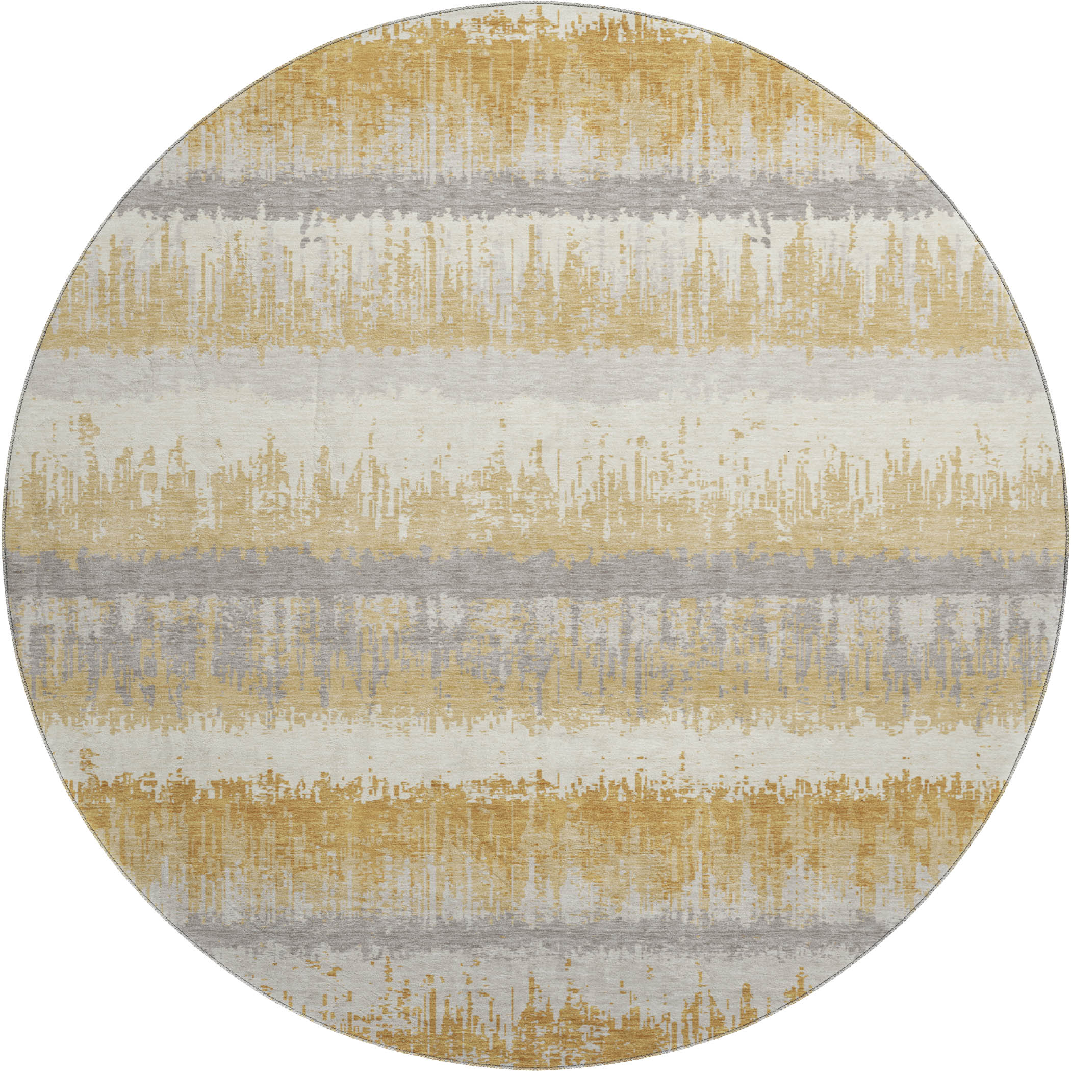 Marrakech Machine Washable Transitional Gold Rug 8' x 8' #shape_Round
