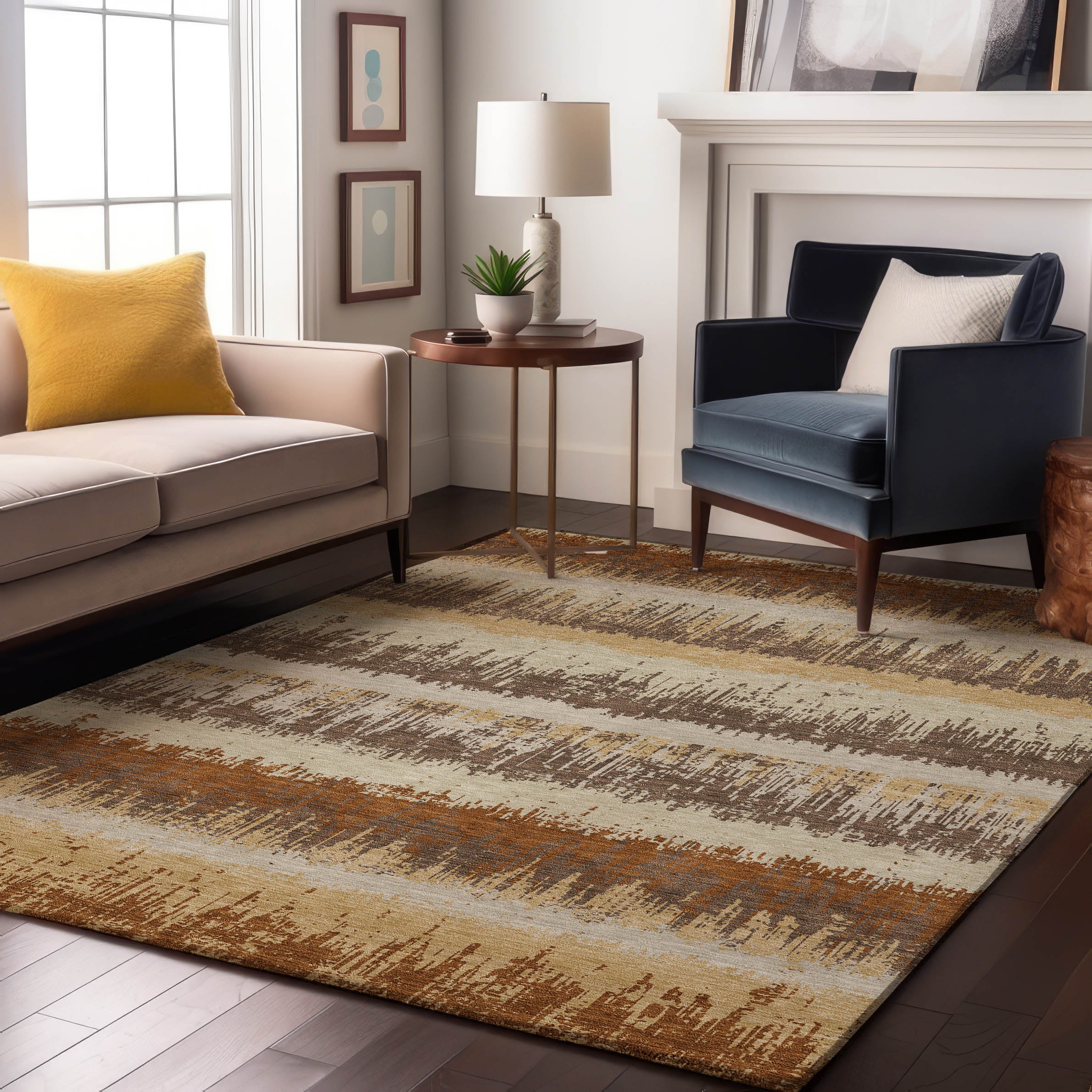 Marrakech Machine Washable Transitional Mocha Brown Rug 2'6" x 3'10" #shape_Rectangle