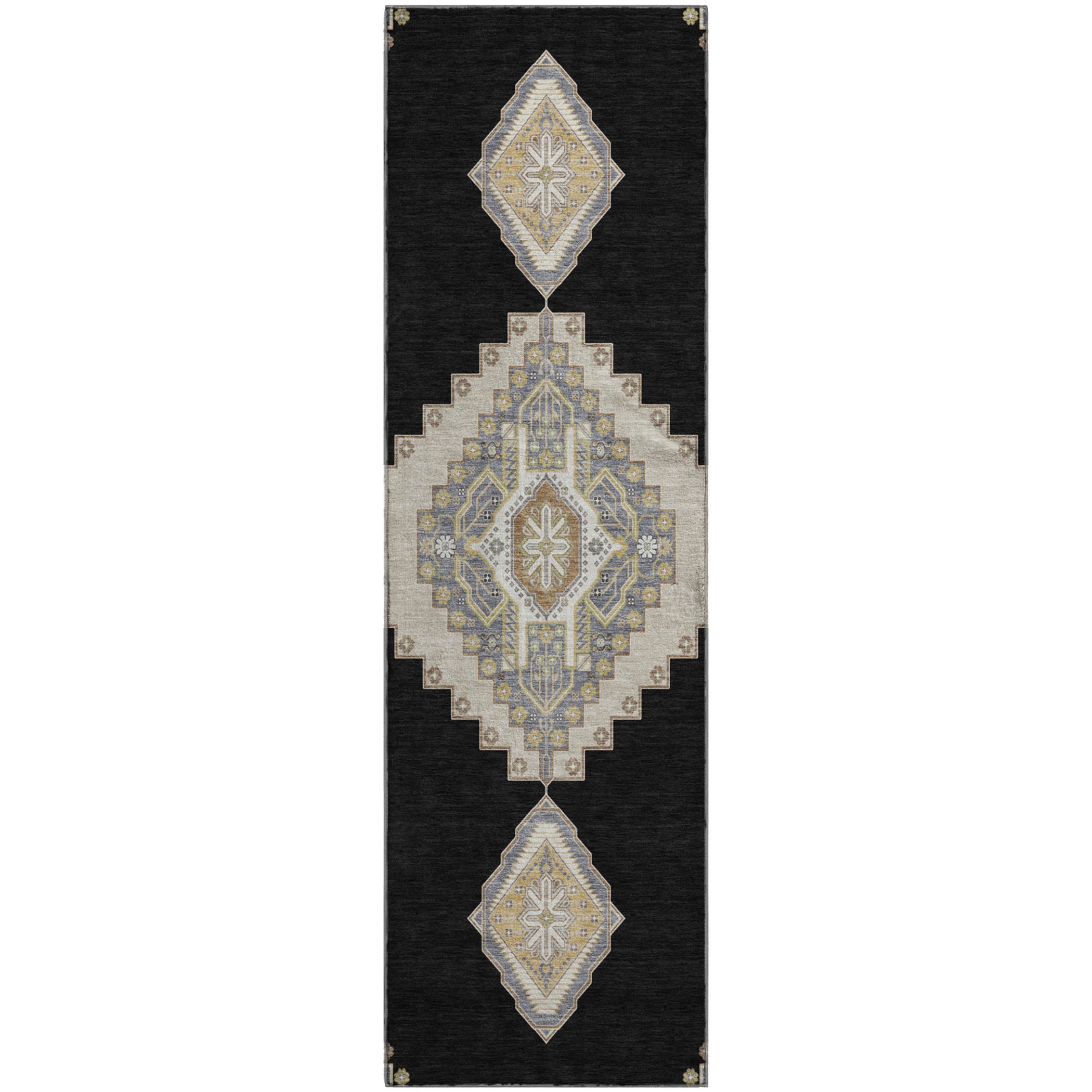 Jaipur Machine Washable Traditional Black Rug 2'3" x 7'6" #shape_Runner