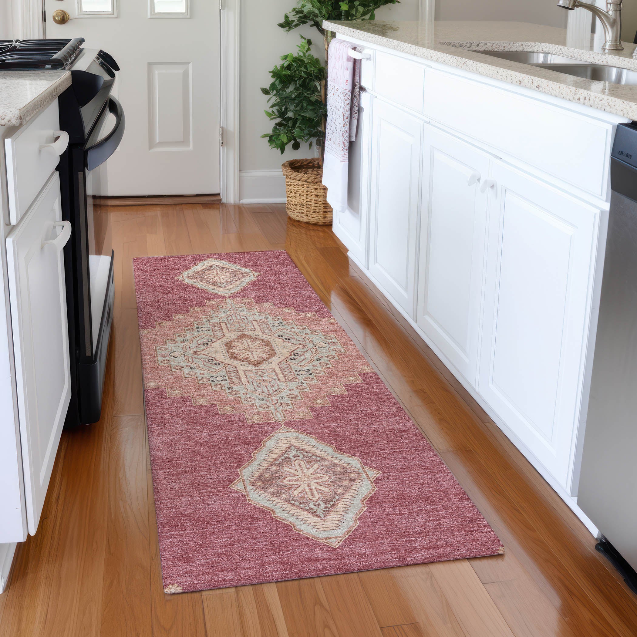 Jaipur Machine Washable Traditional Blush Pink Rug 2'3" x 7'6" #shape_Runner