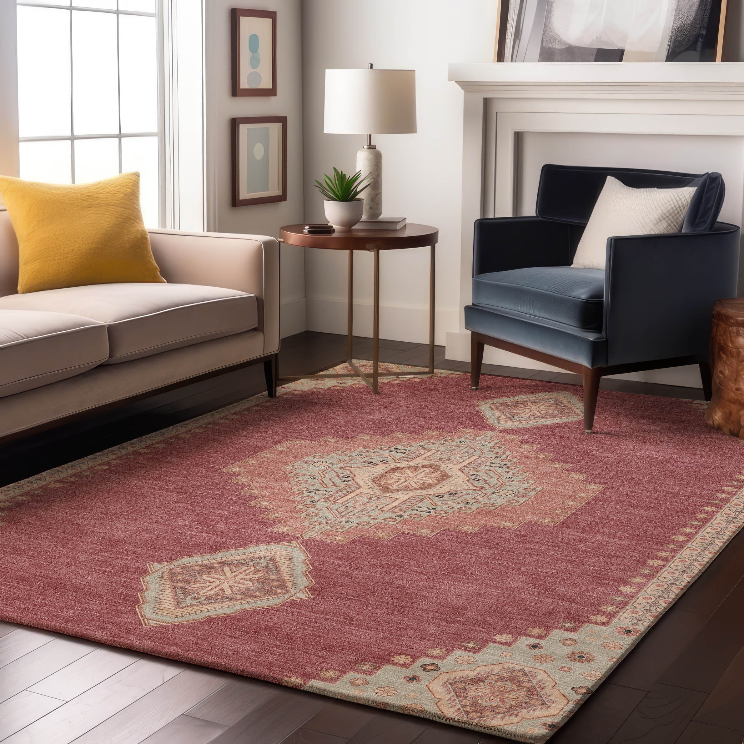 Jaipur Machine Washable Traditional Blush Pink Rug 2'6" x 3'10" #shape_Rectangle