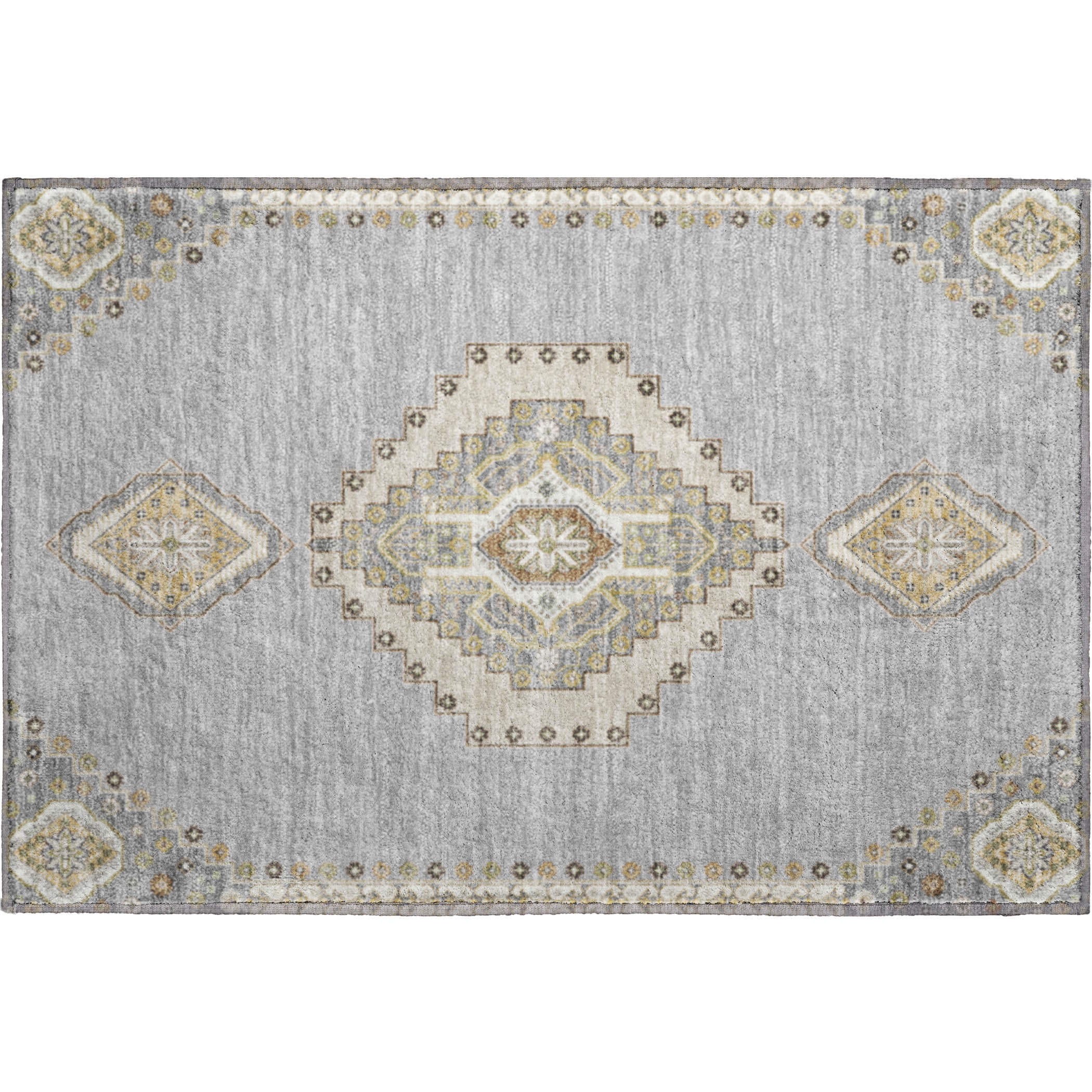 Jaipur Machine Washable Traditional Gray Rug 1'8" x 2'6" #shape_Rectangle