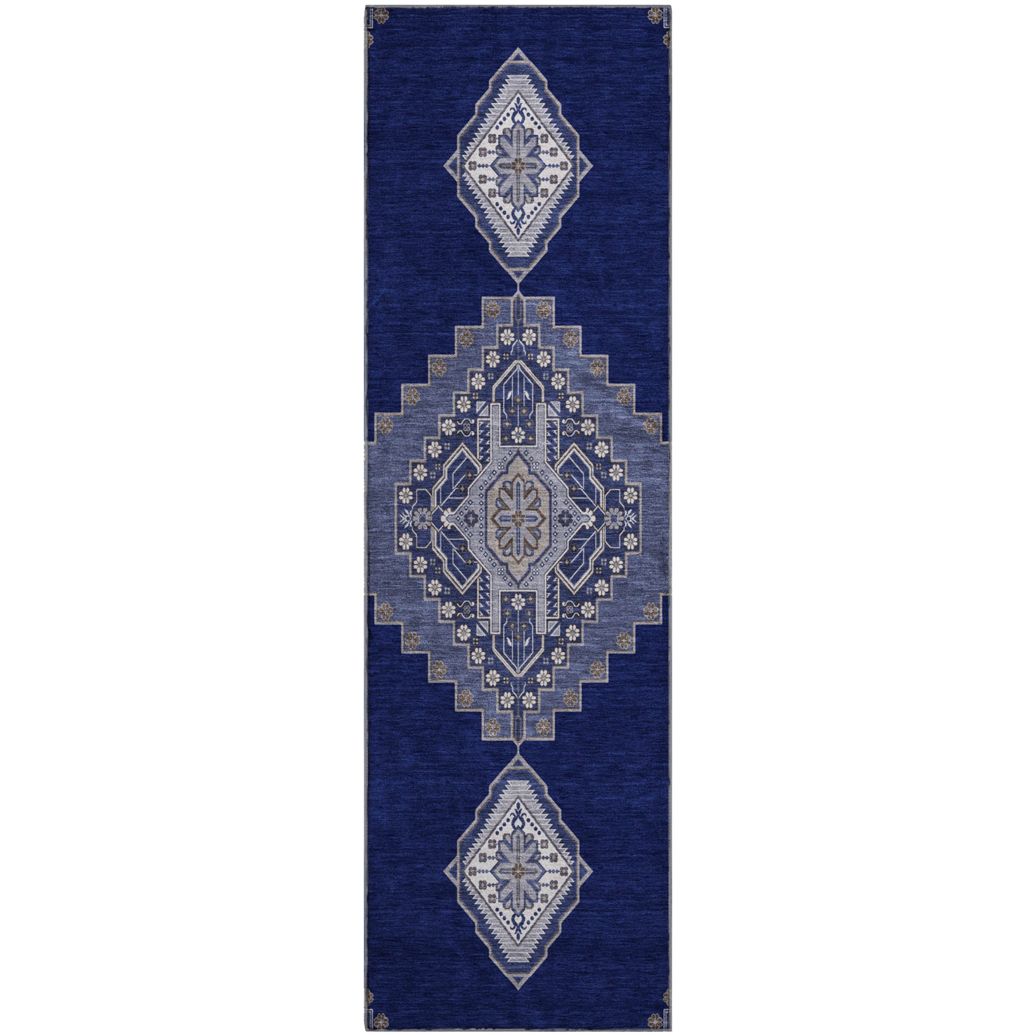 Jaipur Machine Washable Traditional Navy Blue Rug 2'3" x 7'6" #shape_Runner