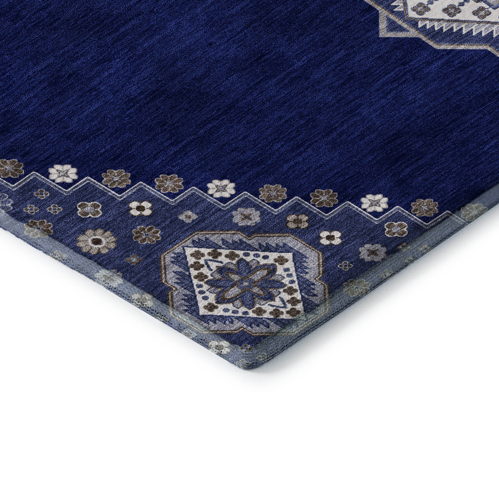 Jaipur Machine Washable Traditional Navy Blue Rug 1'8" x 2'6" #shape_Rectangle