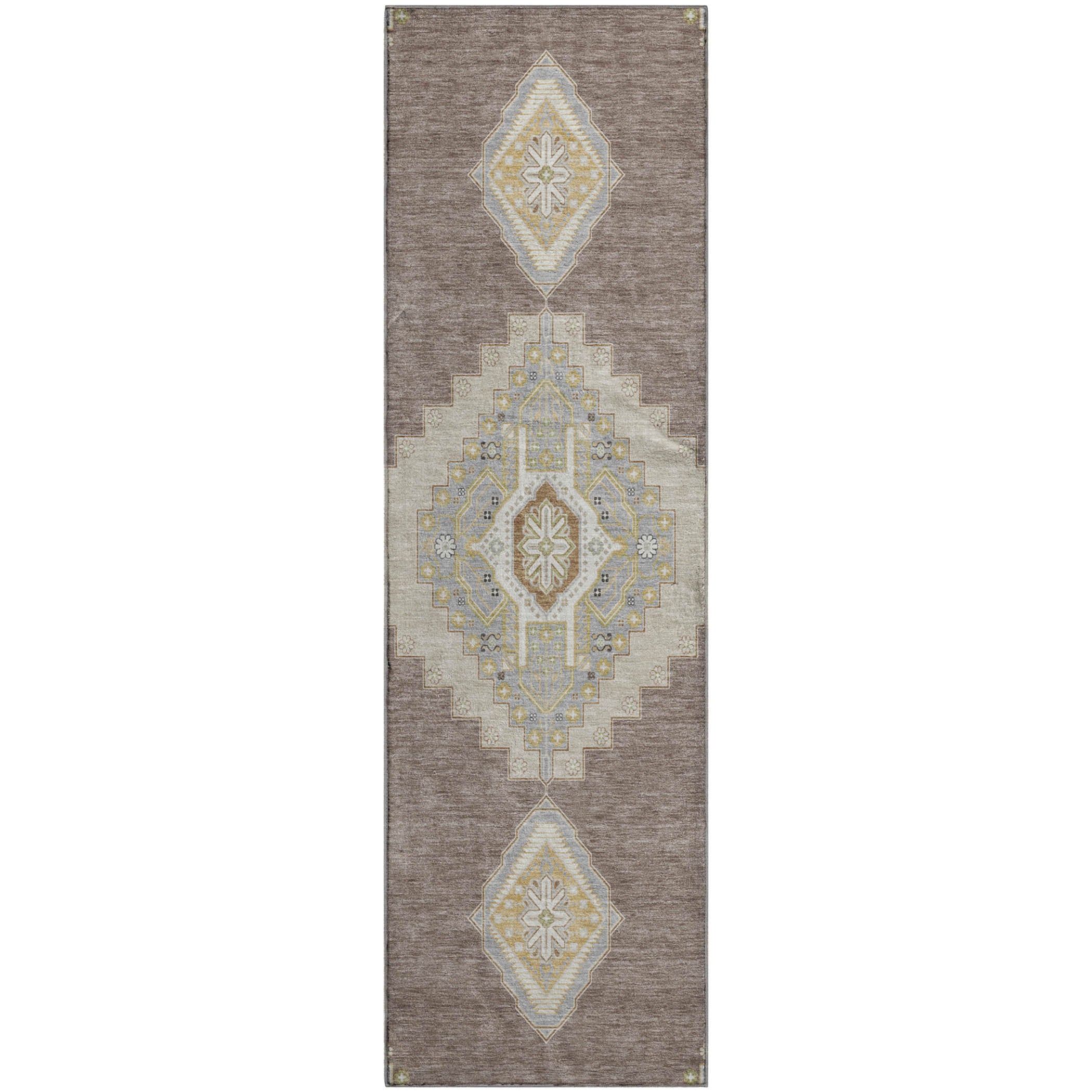 Jaipur Machine Washable Traditional Taupe Brown Rug 2'3" x 7'6" #shape_Runner