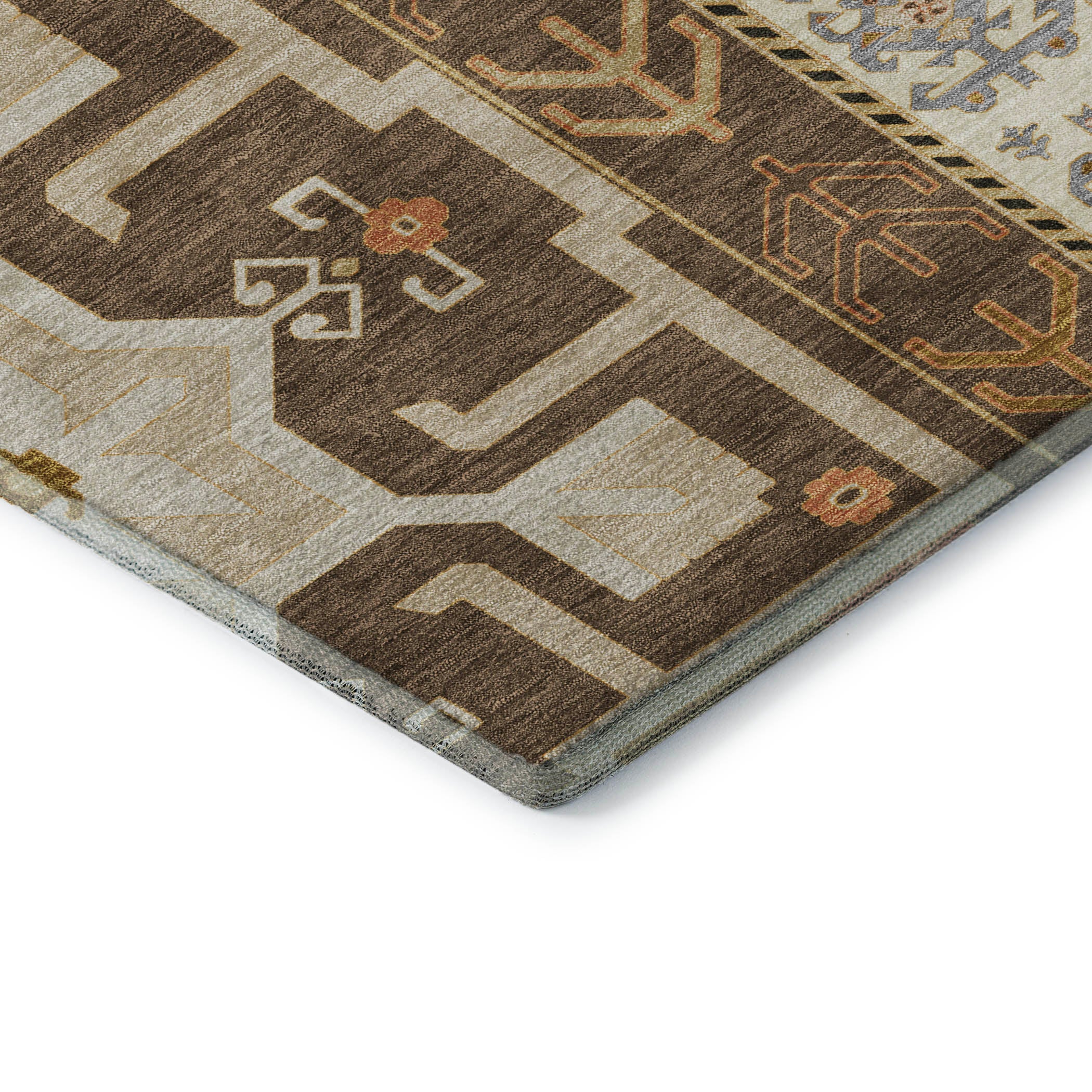 Chiang Mai Machine Washable Transitional Brown Rug 1'8" x 2'6" #shape_Rectangle