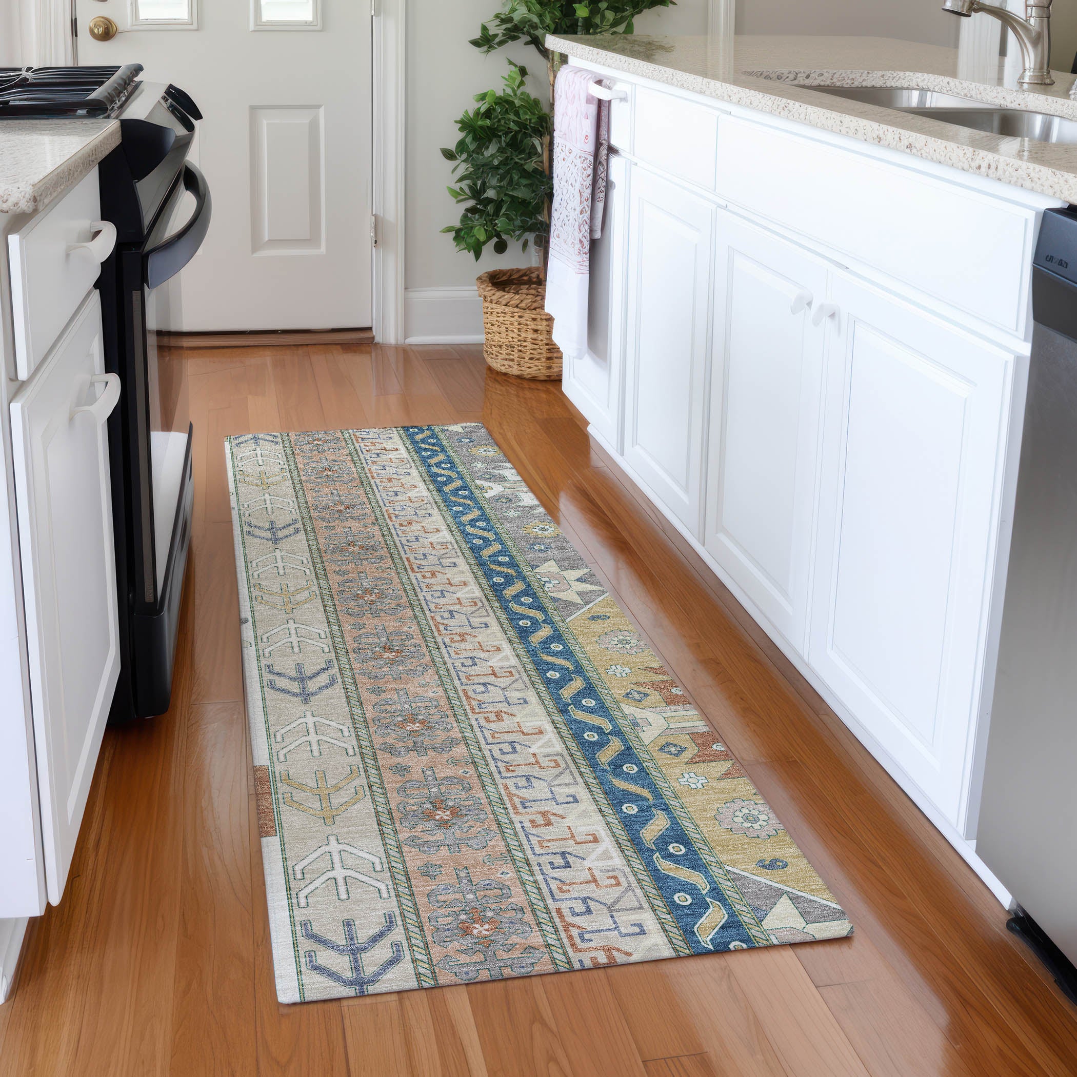Chiang Mai Machine Washable Transitional Ivory Rug 2'3" x 7'6" #shape_Runner