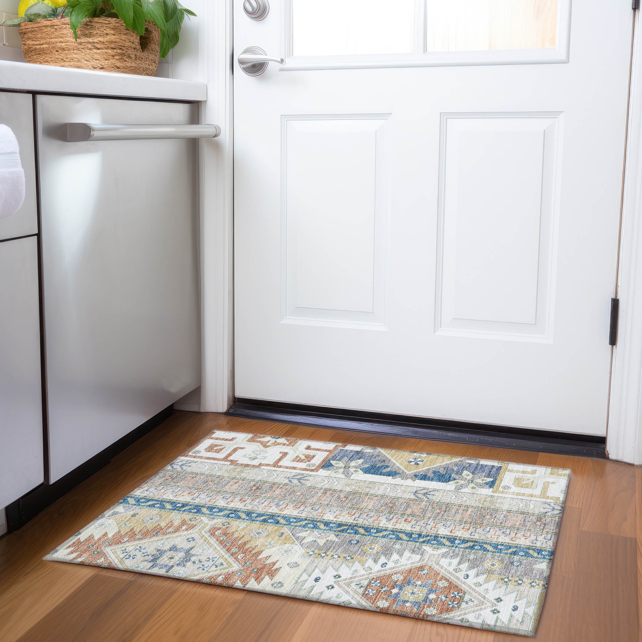 Chiang Mai Machine Washable Transitional Ivory Rug 1'8" x 2'6" #shape_Rectangle