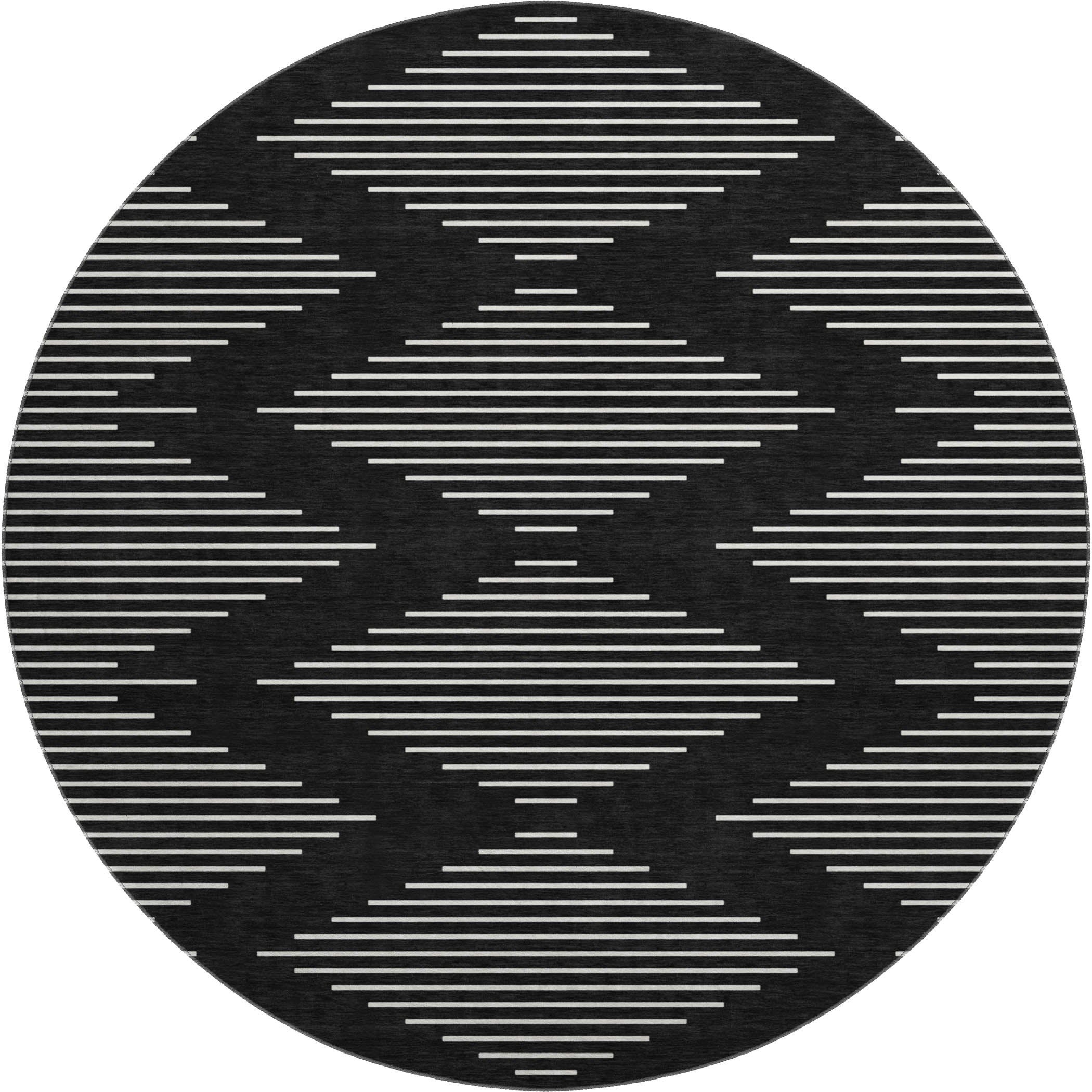 Marrakech Machine Washable Transitional Black Rug 8' x 8' #shape_Round