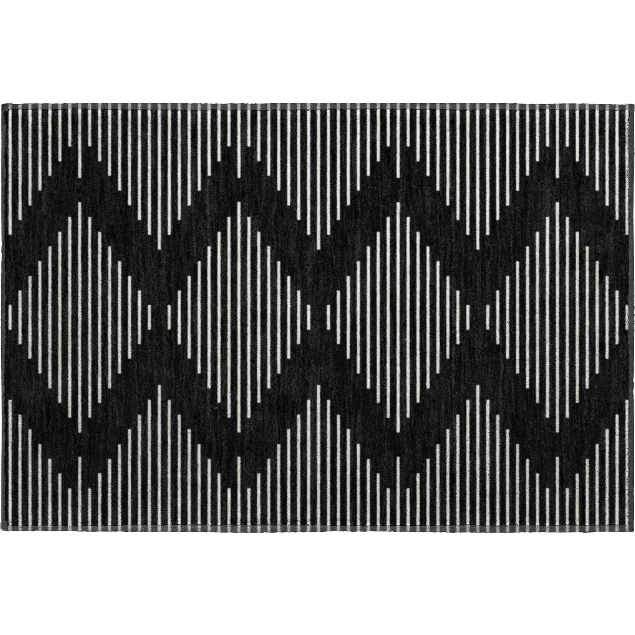 Marrakech Machine Washable Transitional Black Rug 1'8" x 2'6" #shape_Rectangle