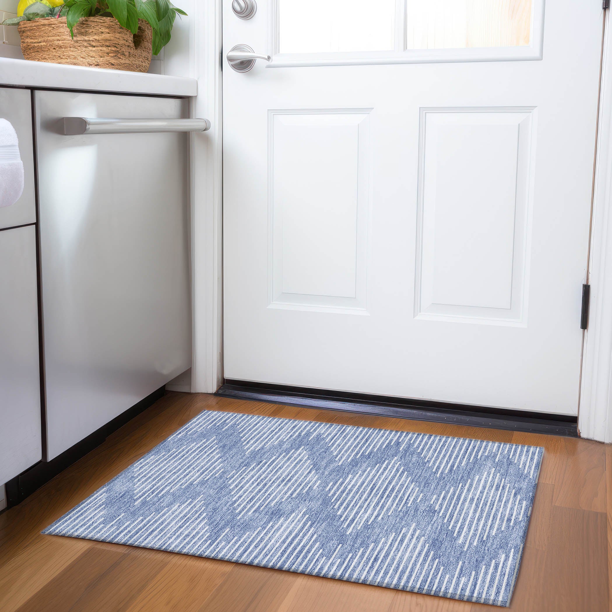 Marrakech Machine Washable Transitional Denim Blue Rug 1'8" x 2'6" #shape_Rectangle