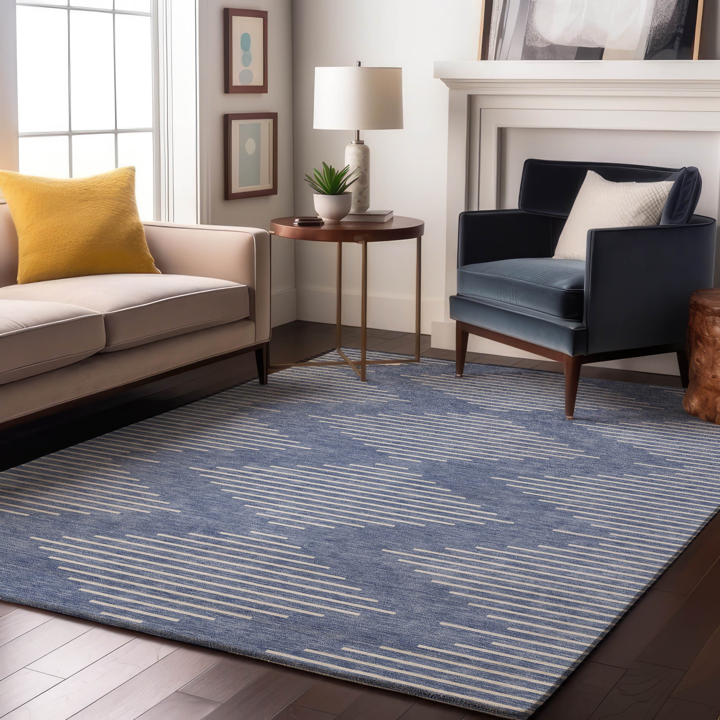 Marrakech Machine Washable Transitional Denim Blue Rug 2'6" x 3'10" #shape_Rectangle