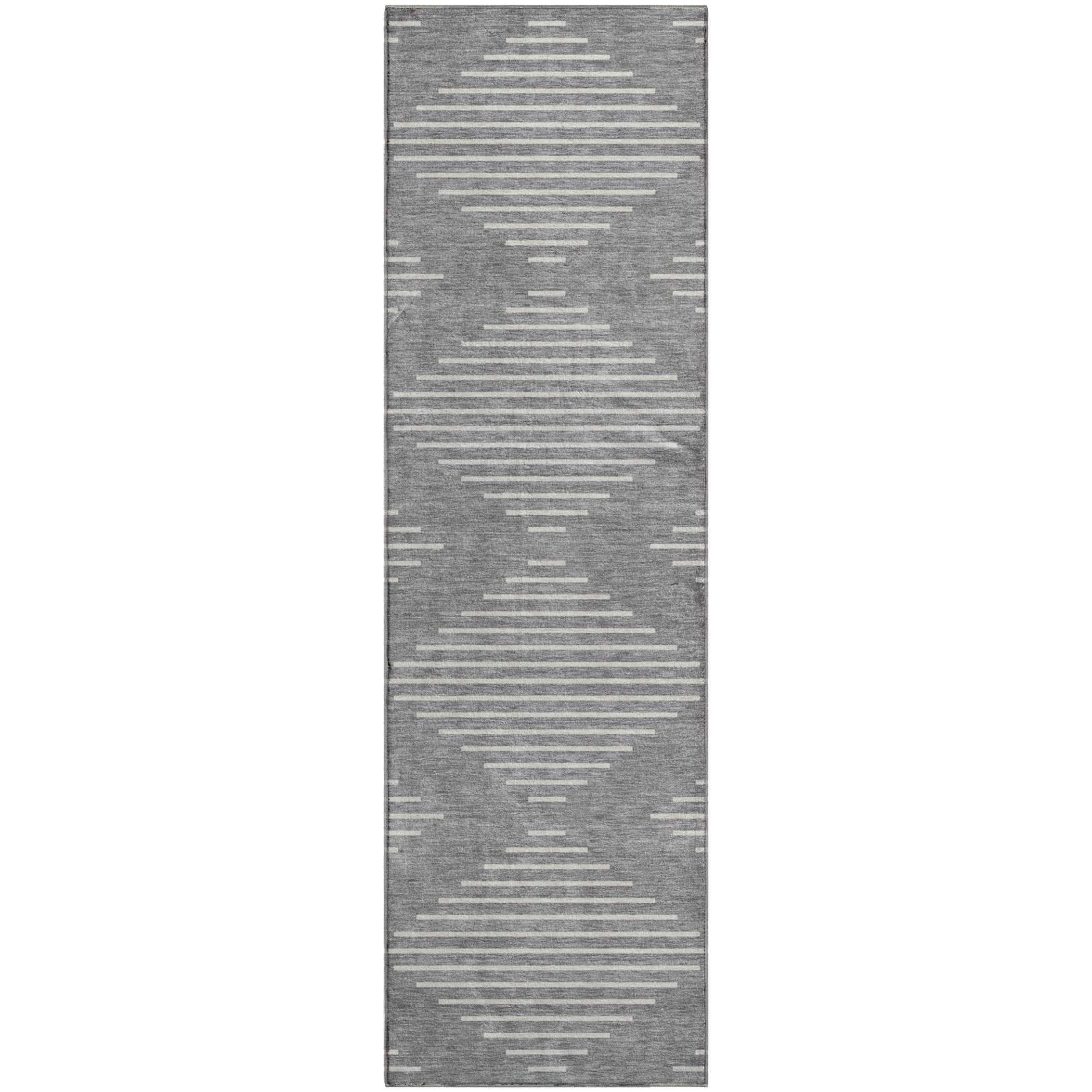 Marrakech Machine Washable Transitional Gray Rug 2'3" x 7'6" #shape_Runner