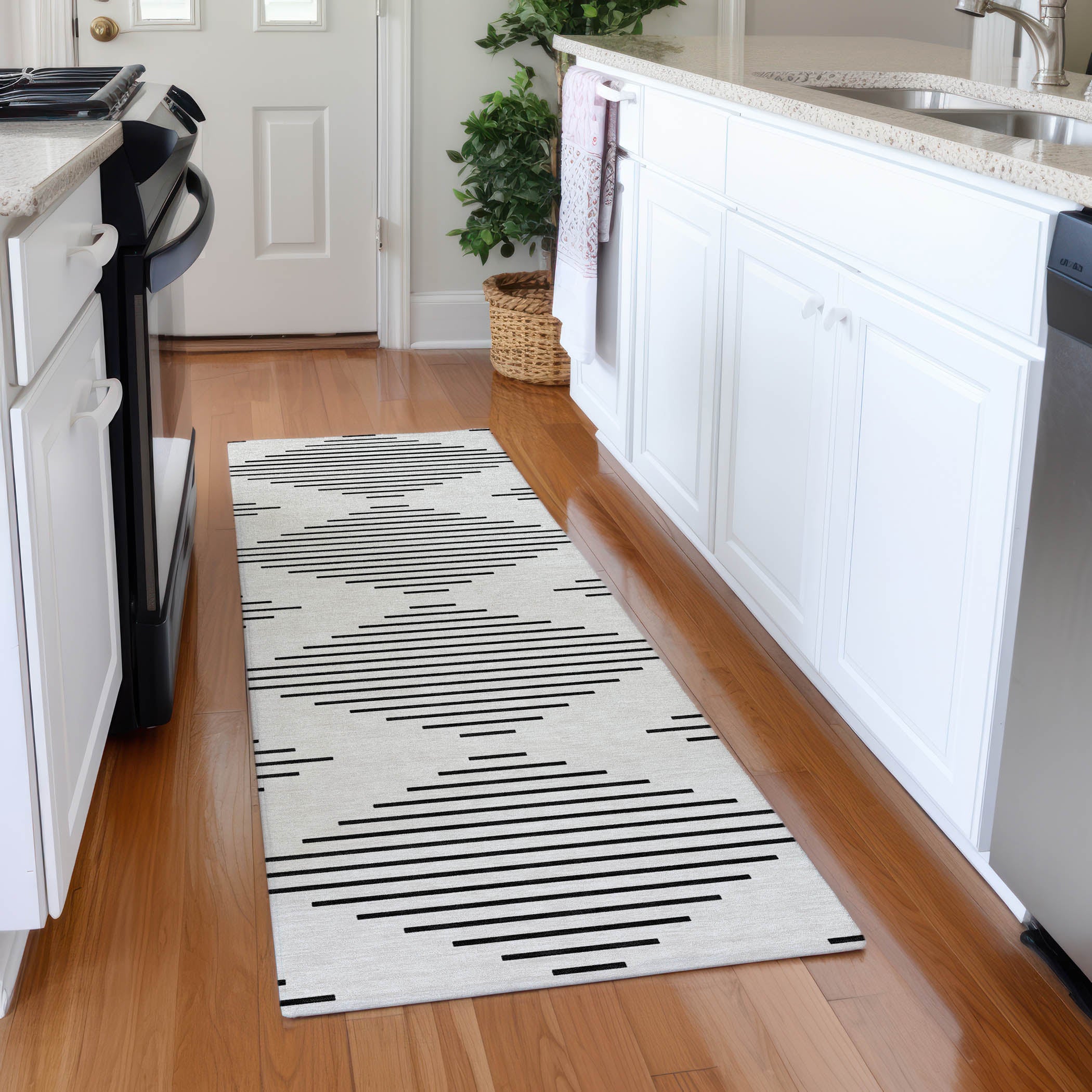 Marrakech Machine Washable Transitional Ivory Rug 2'3" x 7'6" #shape_Runner