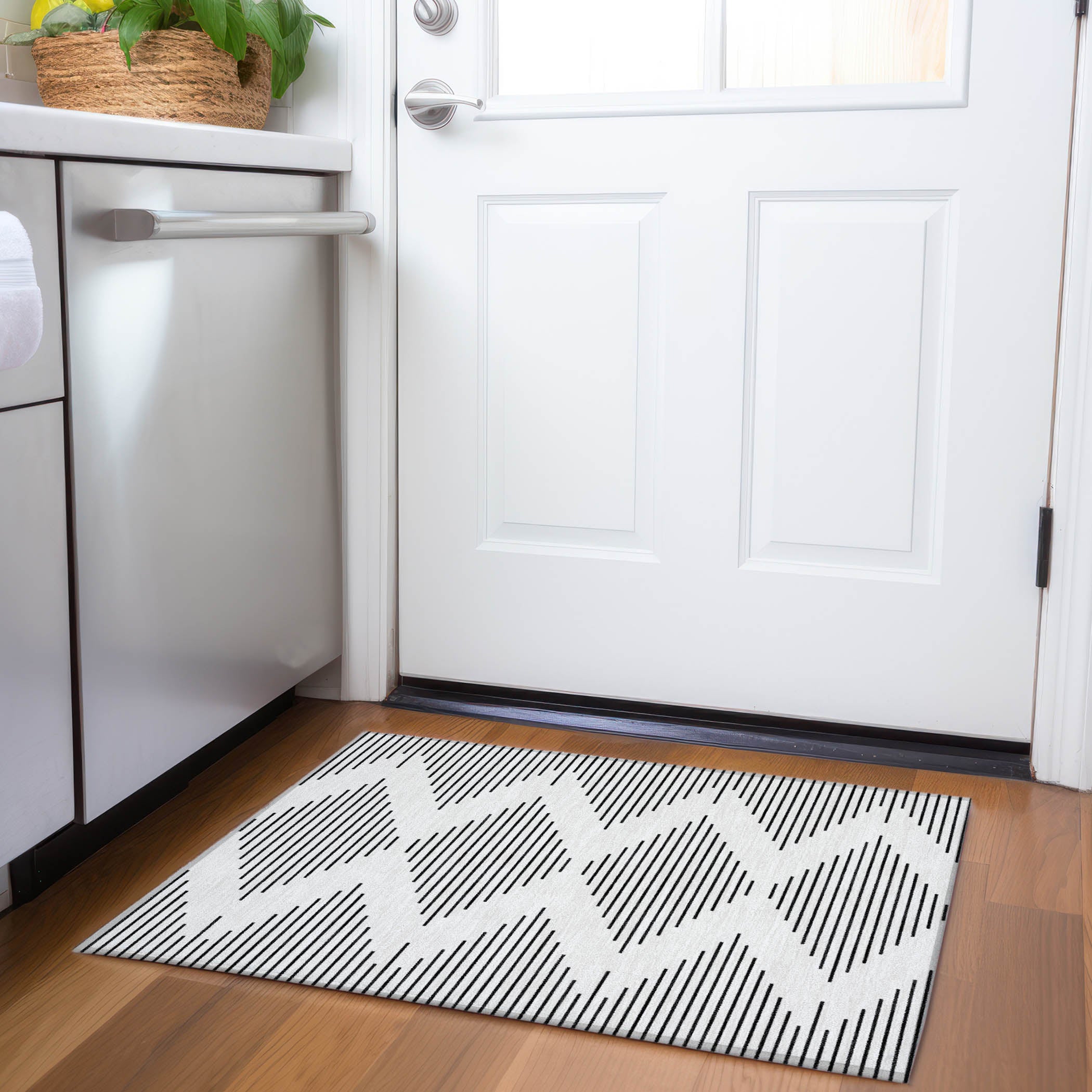 Marrakech Machine Washable Transitional Ivory Rug 1'8" x 2'6" #shape_Rectangle