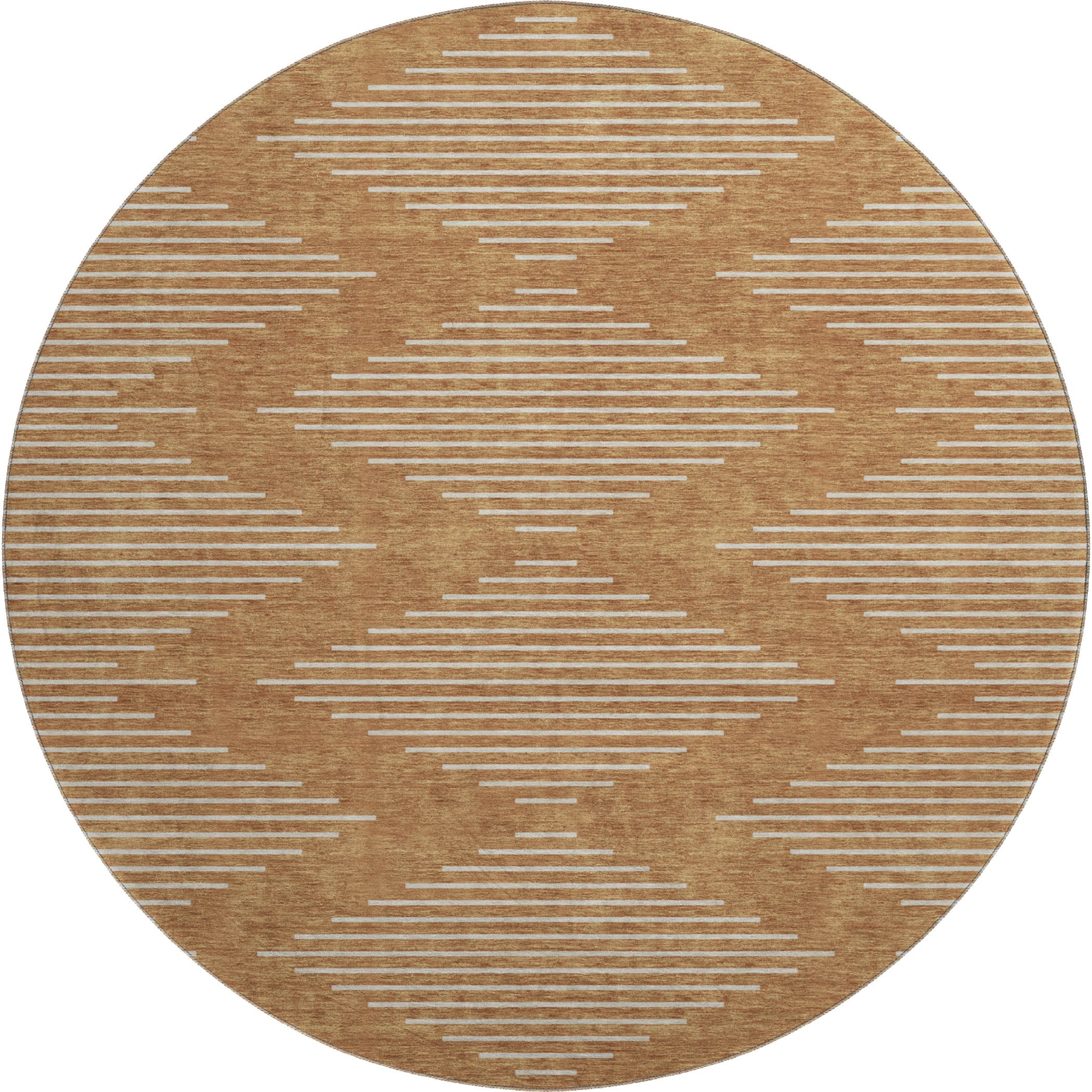 Marrakech Machine Washable Transitional Paprika Orange Rug 8' x 8' #shape_Round