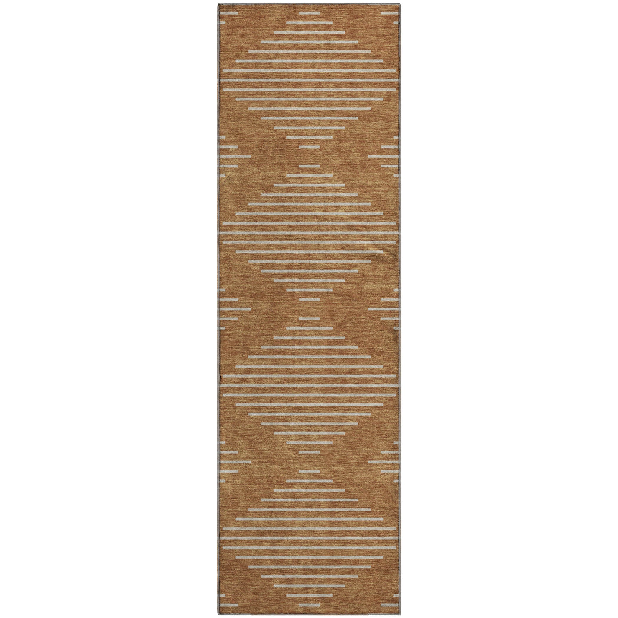 Marrakech Machine Washable Transitional Paprika Orange Rug 2'3" x 7'6" #shape_Runner