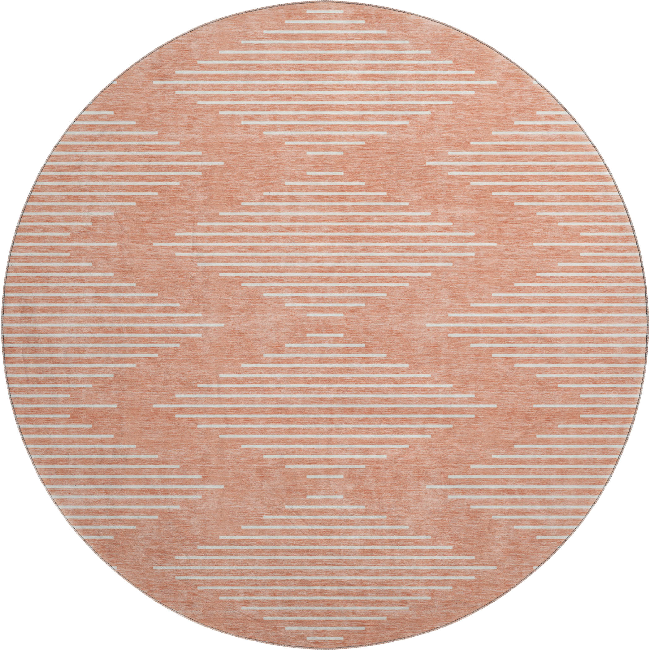 Marrakech Machine Washable Transitional Salmon Orange Rug 8' x 8' #shape_Round