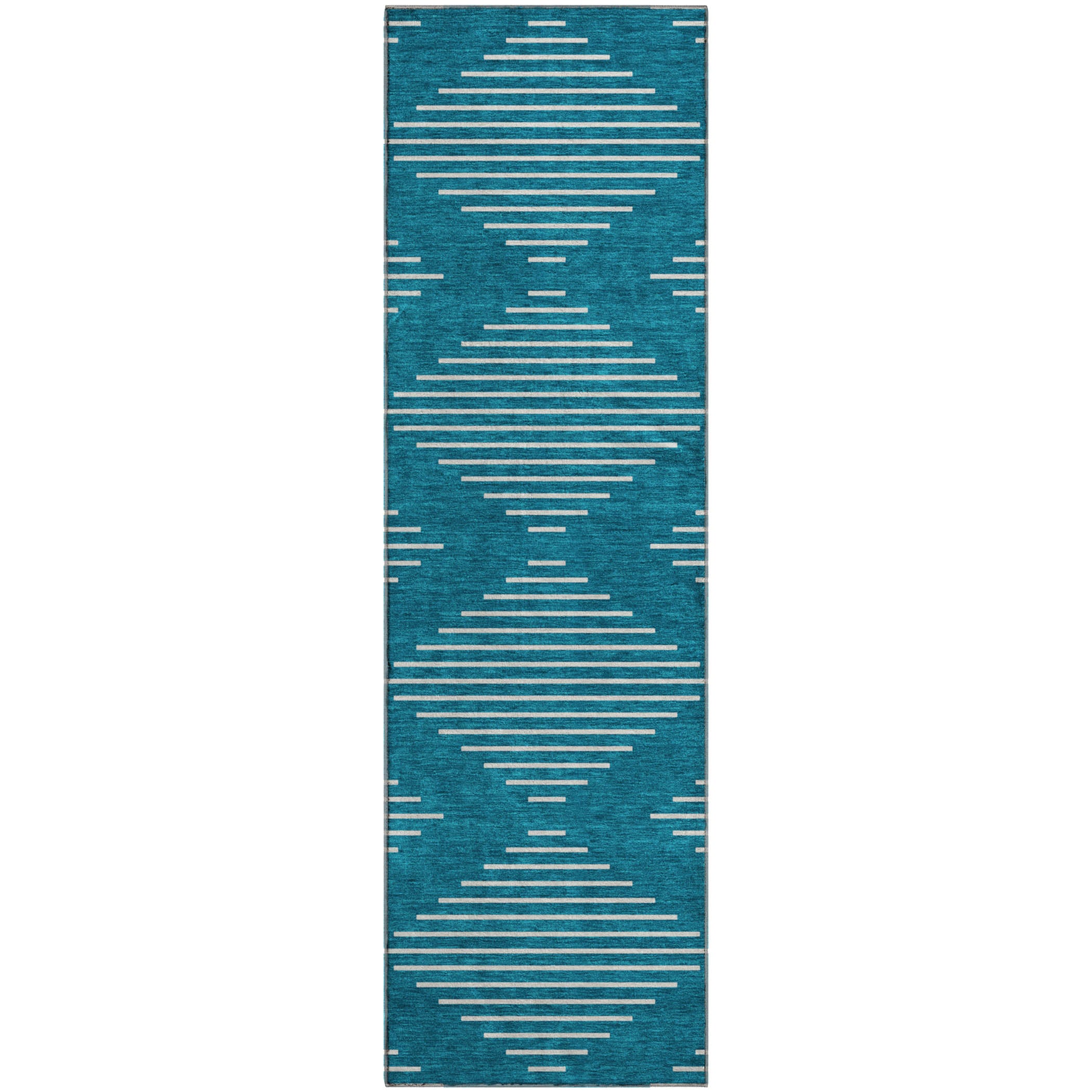 Marrakech Machine Washable Transitional Teal Rug 2'3" x 7'6" #shape_Runner